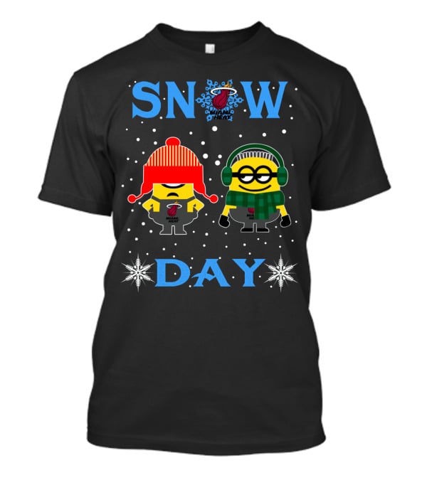 Snow Day Miami Heat Minions Fans Holiday Fun T-Shirt