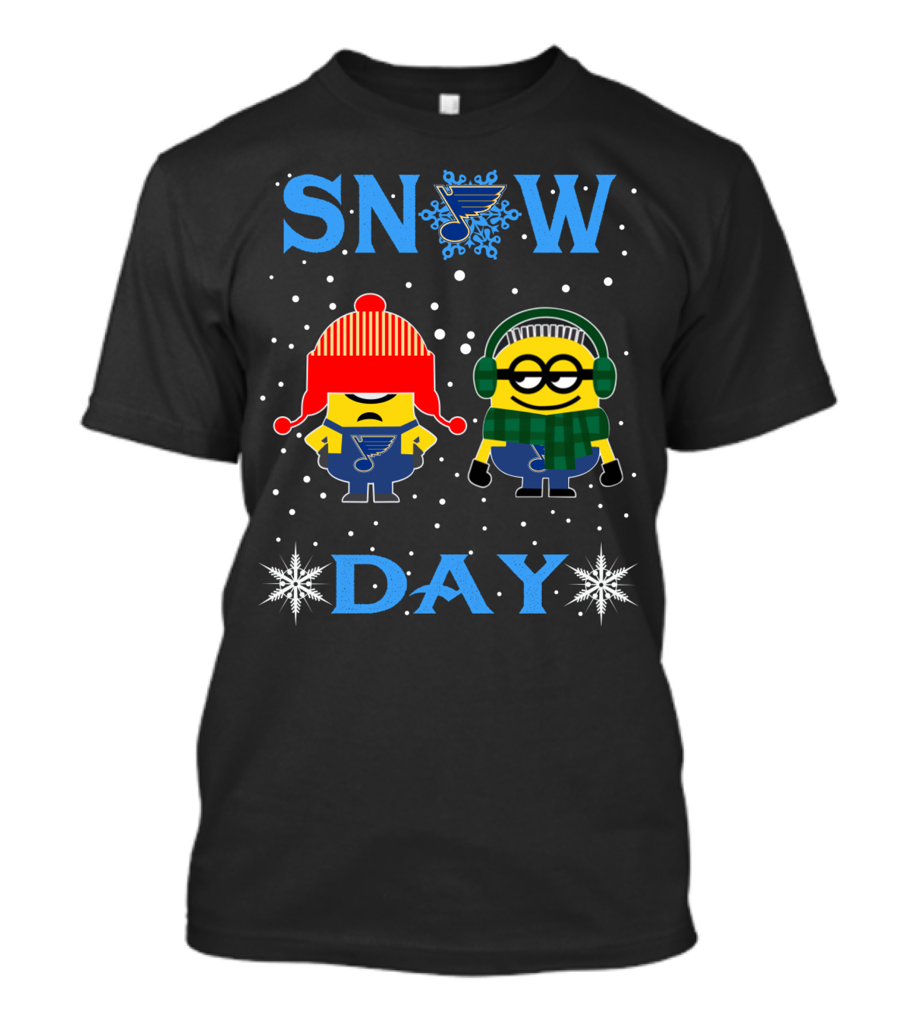 Snow Day St. Louis Blues Minions Winter Fun T-Shirt