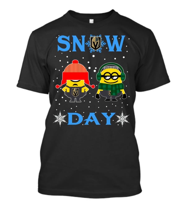 Snow Day Minions With Vegas Golden Knights Winter T-Shirt