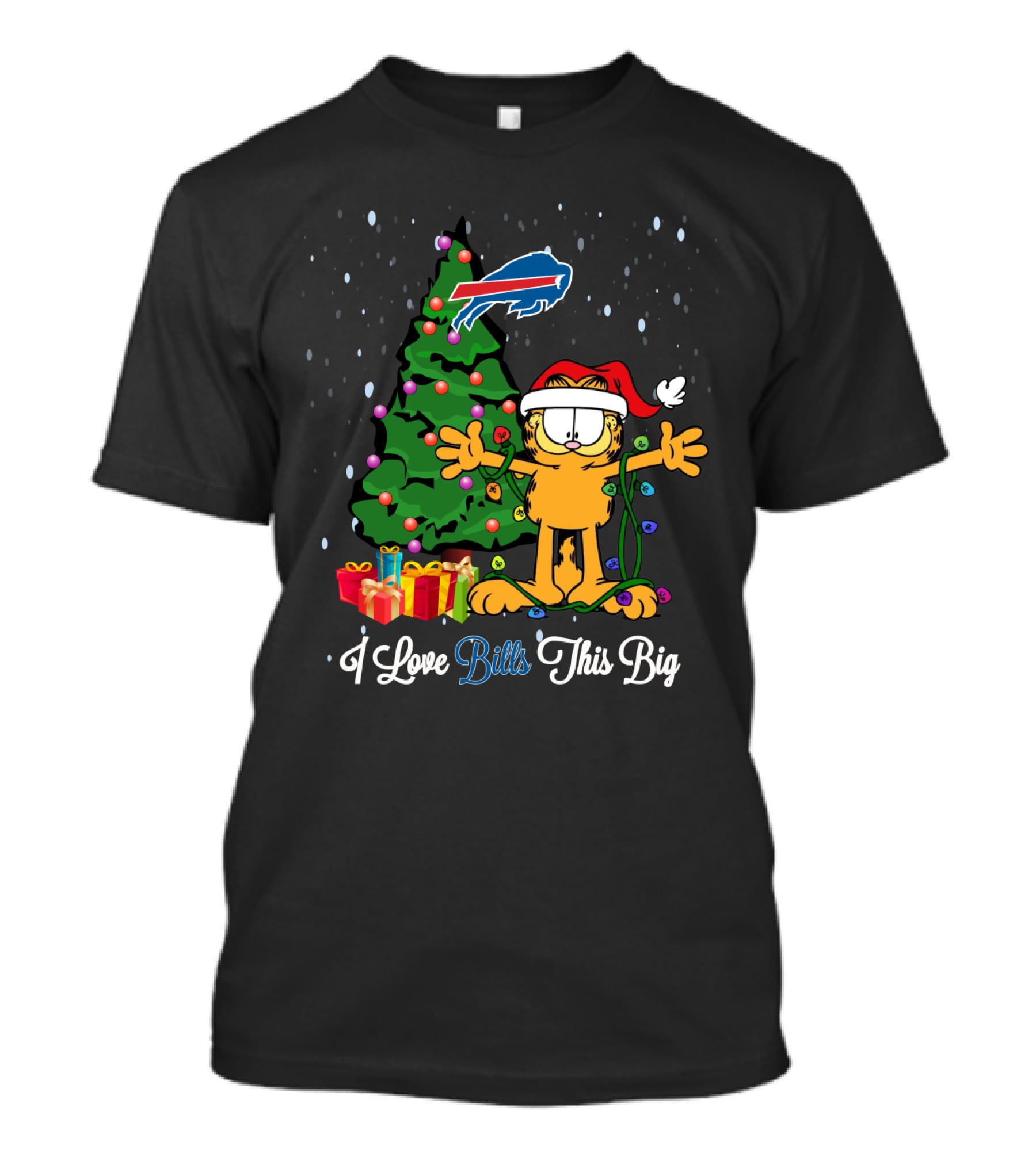 I Love Bills This Big Xmas For Garfield Cat Vs Buffalo Bills Fans T-Shirt