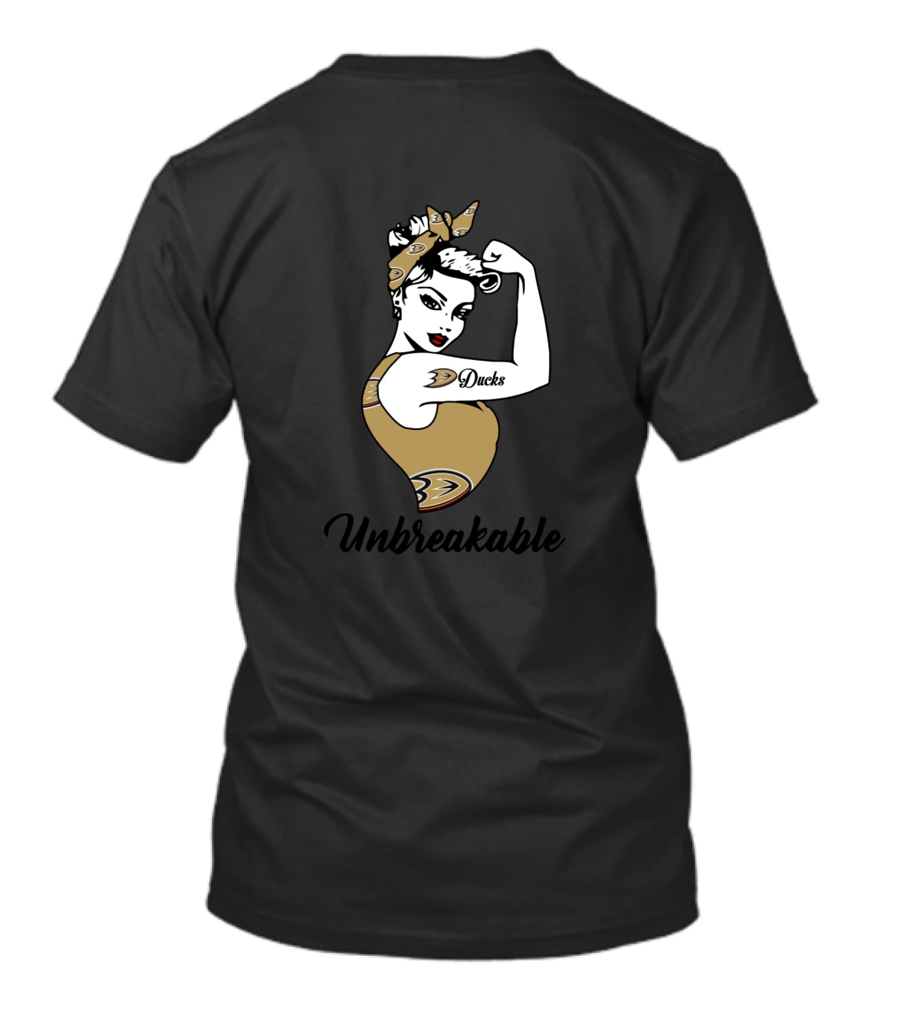 Anaheim Ducks Unbreakable Strong Girl Rosie The Riveter T-Shirt