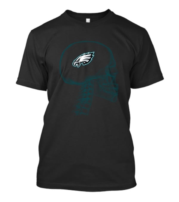 Philadelphia Eagles Skull X-Ray Halloween Brain T-Shirt