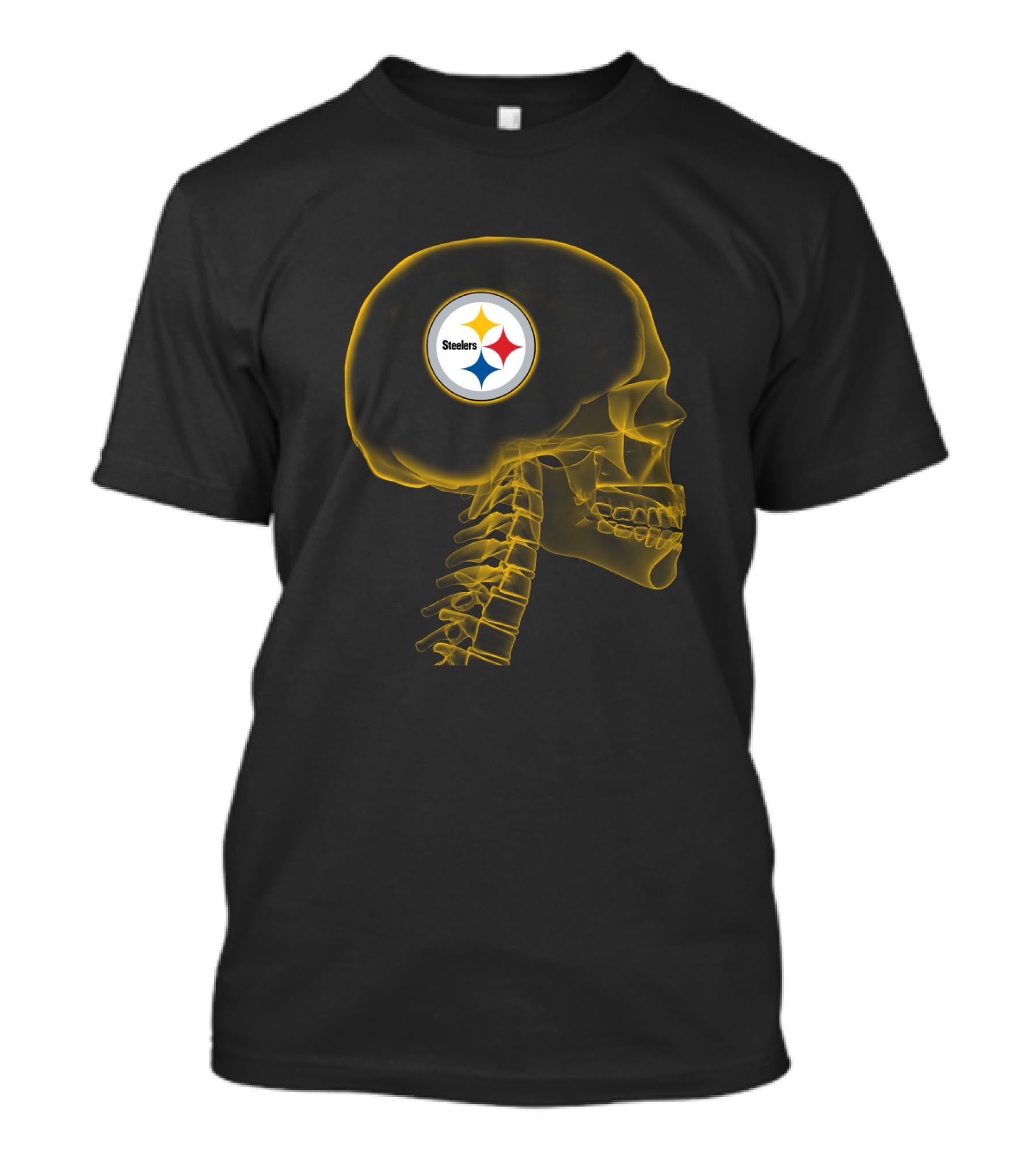 Pittsburgh Steelers Logo In Skull Halloween T-Shirt