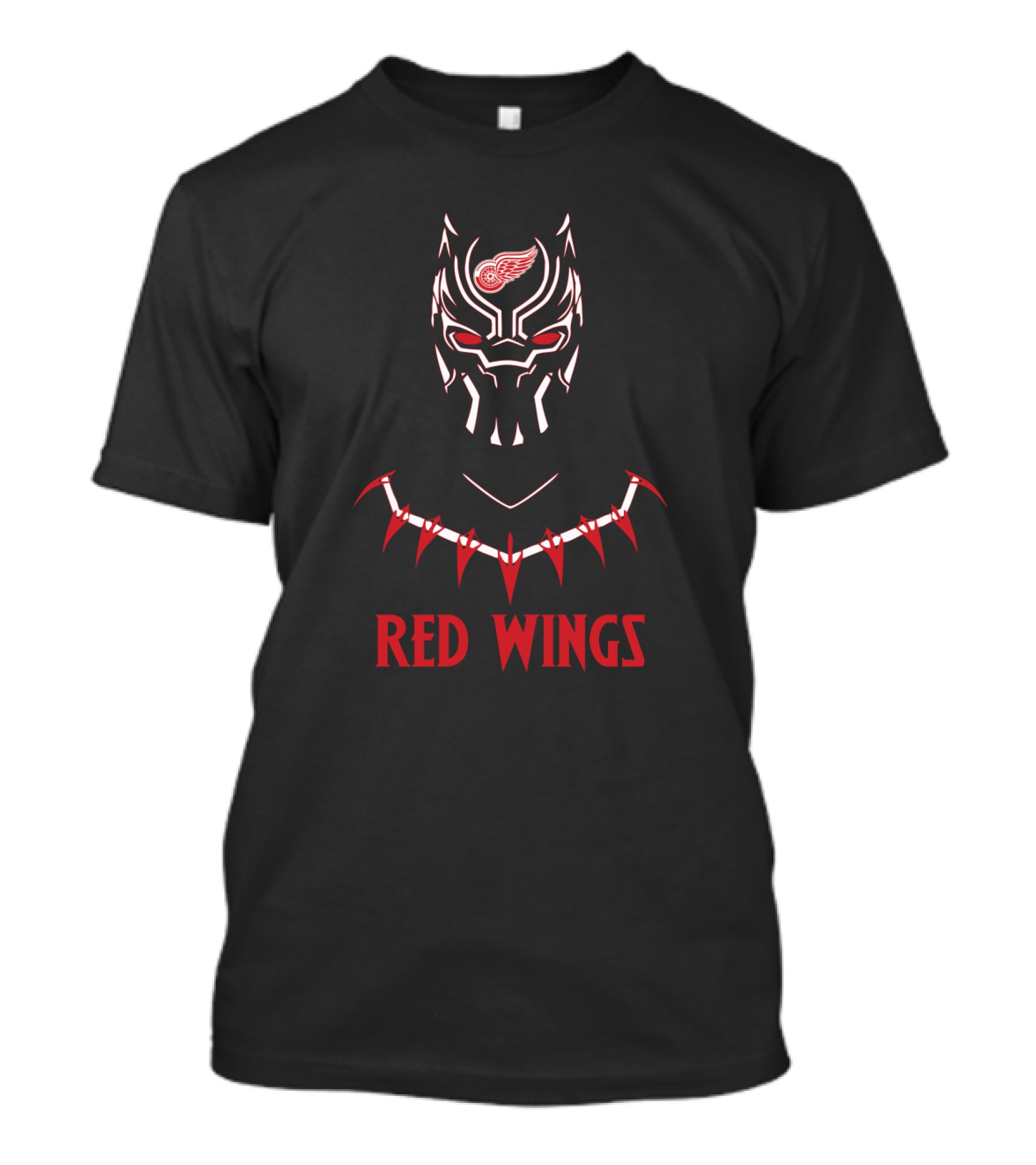 Red Wings Black Panther Logo Mashupfans T-Shirt
