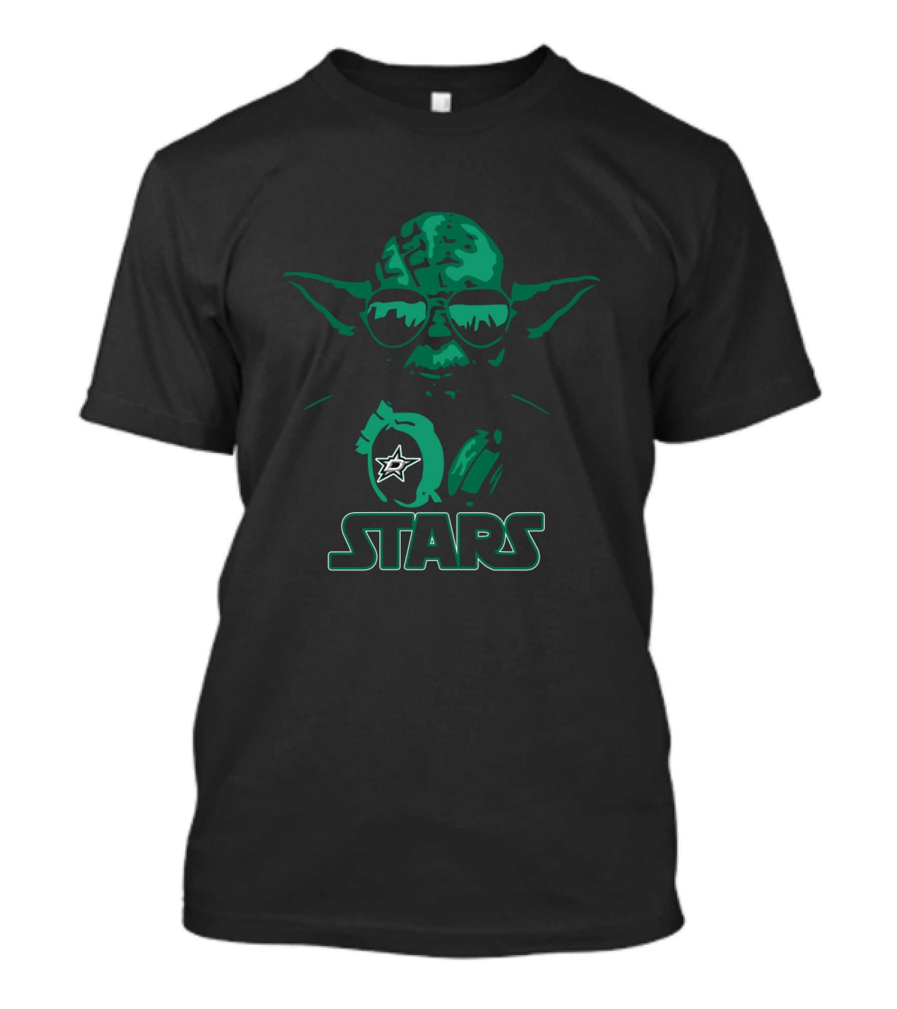 Yoda With Dallas Stars Logo And Sunglasses Fusion T-Shirt