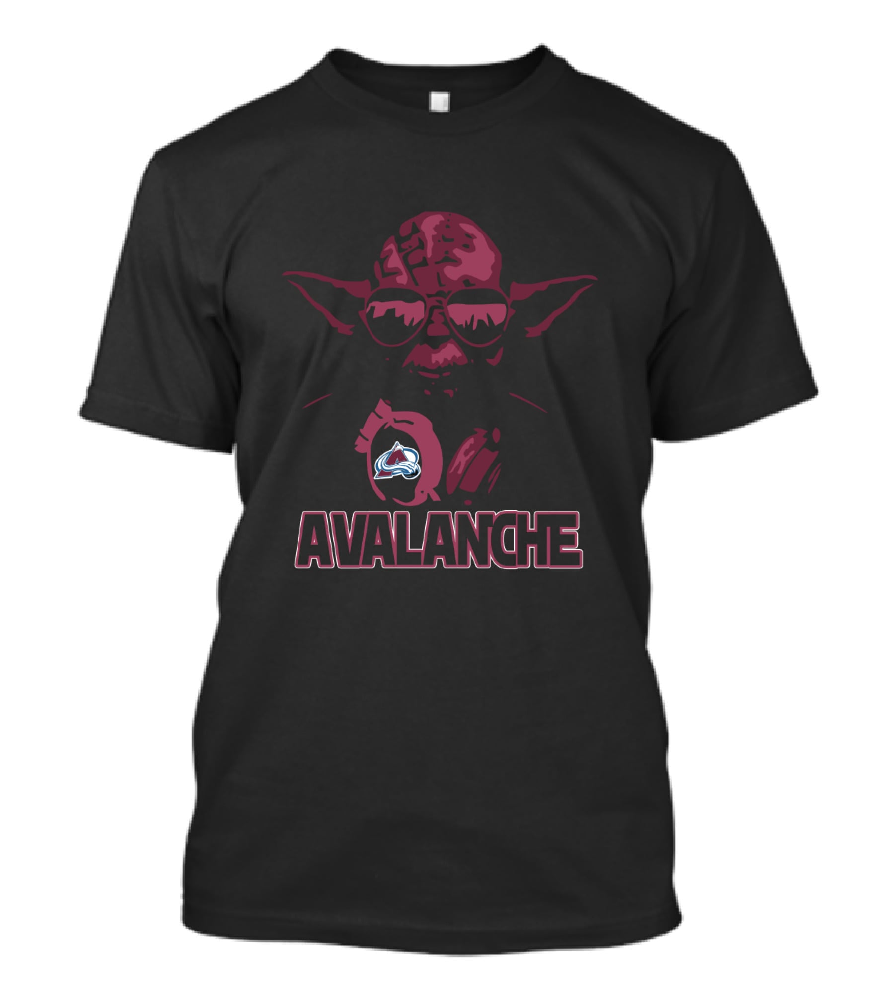 Yoda With Sunglasses And Colorado Avalanche Logo - Star Wars Fans Unite T-Shirt