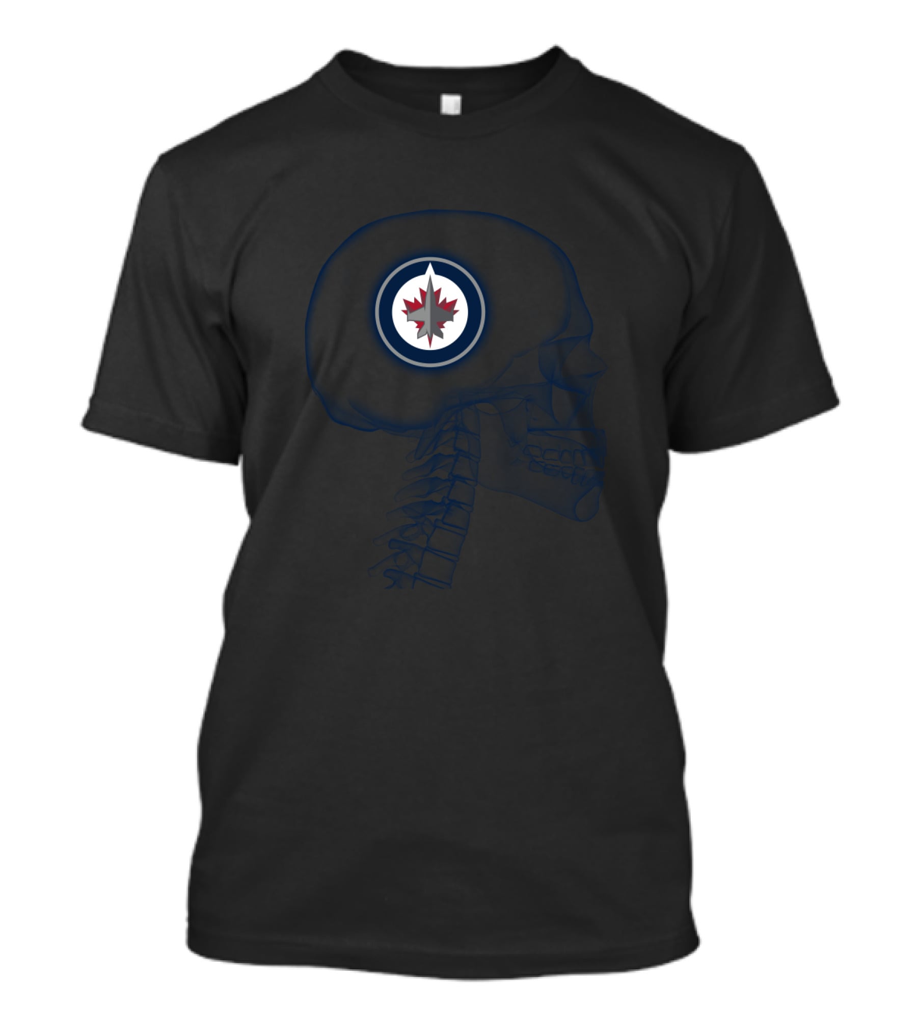 Winnipeg Jets Brain Logo Skull T-Shirt