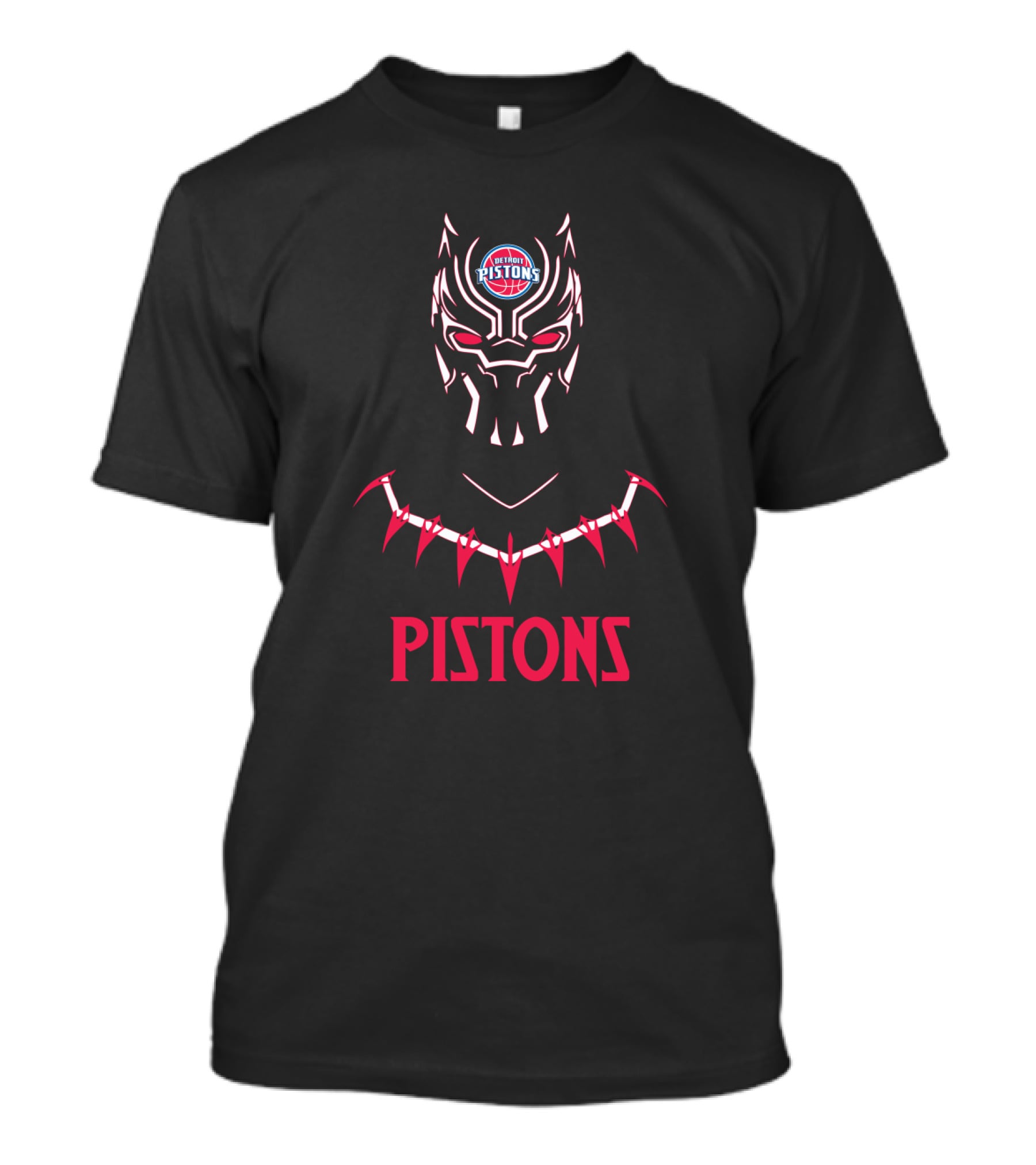 Detroit Pistons Black Panther Mask T-Shirt