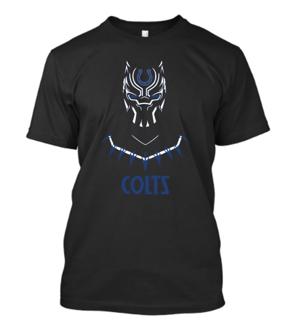 Black Panther Colts Fans Mask Fusion T-Shirt