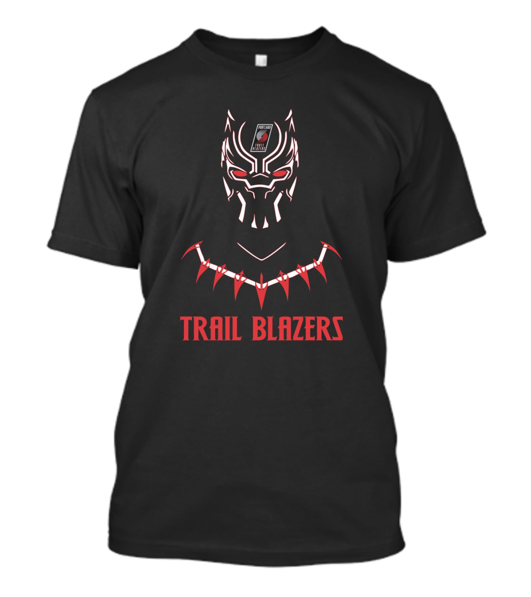 Trail Blazers Black Panther Mask With Portland T-Shirt