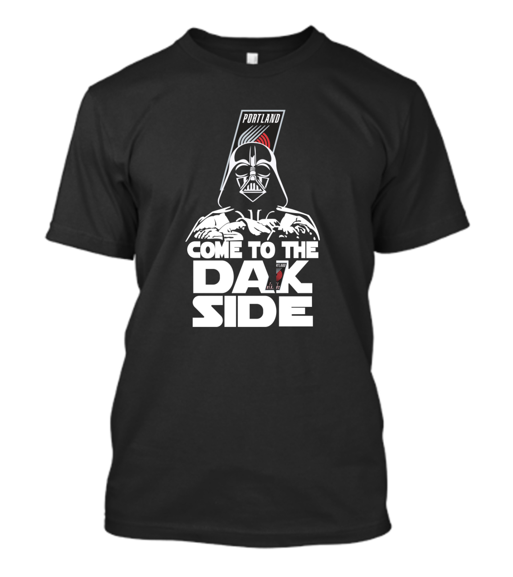 Come To The Dark Side Portland Trail Blazers Logo Darth Vader T-Shirt