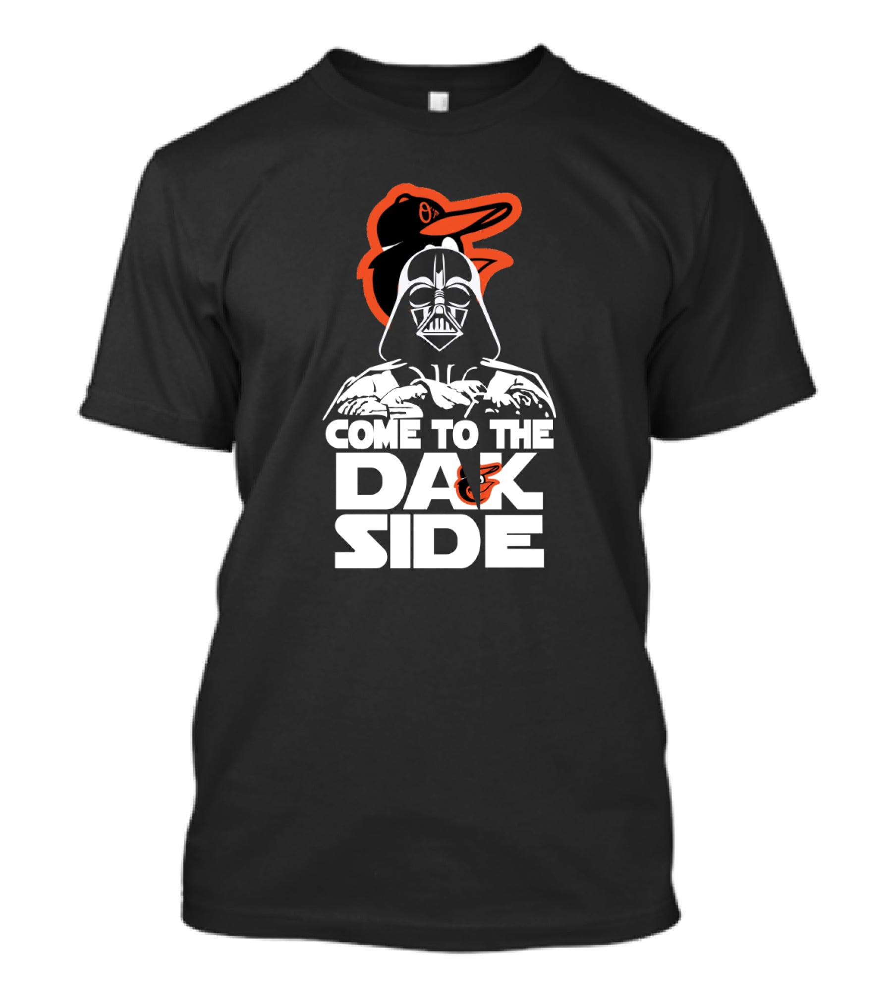 Come To The Dark Side Darth Vader Baltimore Orioles Fan Crossover T-Shirt