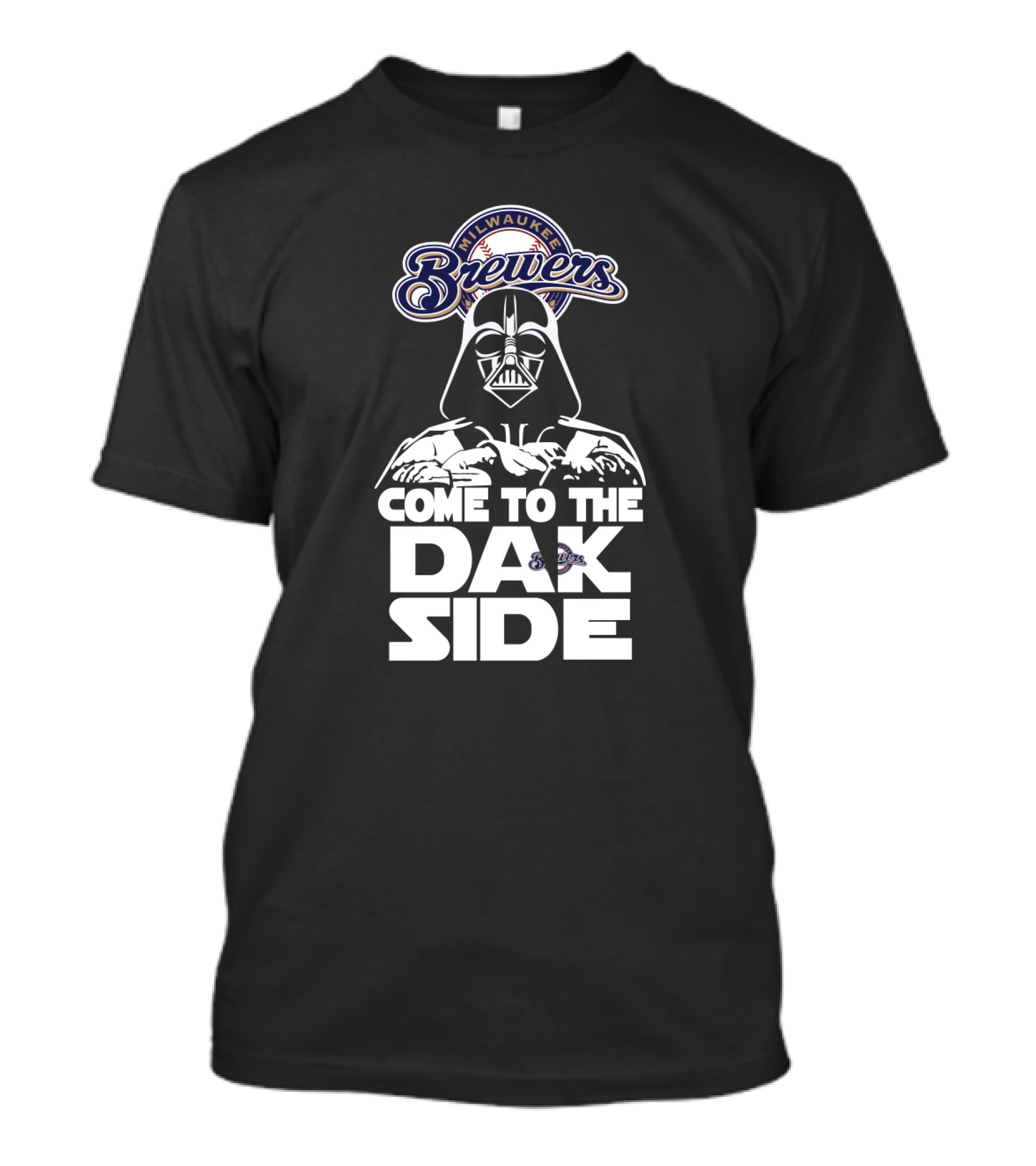 Milwaukee Brewers Fans Come To The Dark Side Darth Vader Crossover T-Shirt