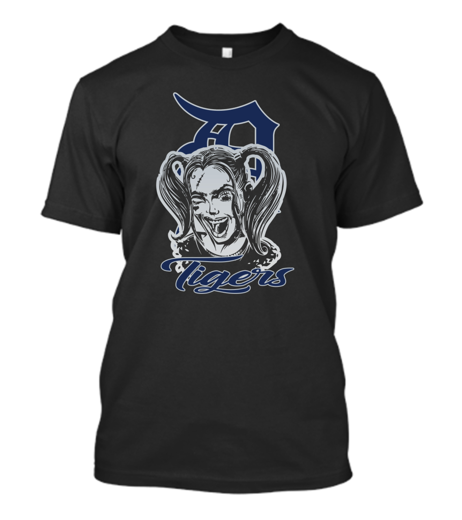 Detroit Tigers Fans With Harley Quinn Character T-Shirt