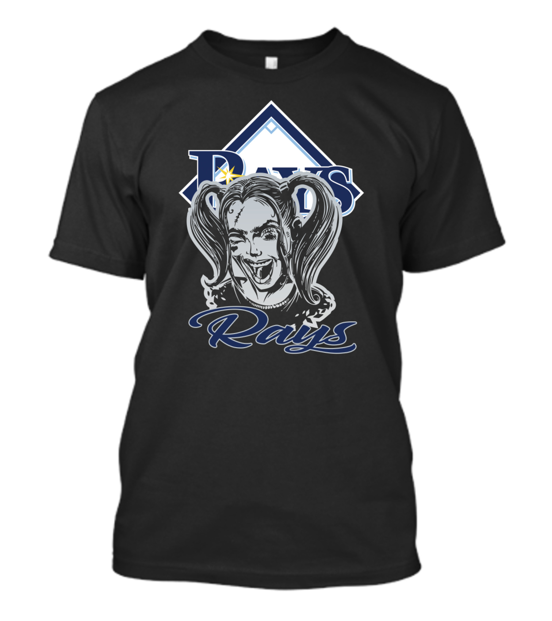 Harley Quinn With Tampa Bay Rays Logo And Rays T-Shirt