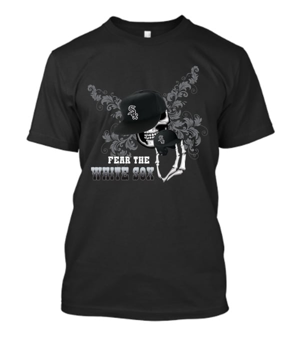 Fear The Chicago White Sox Skull With Baseball Cap T-Shirt