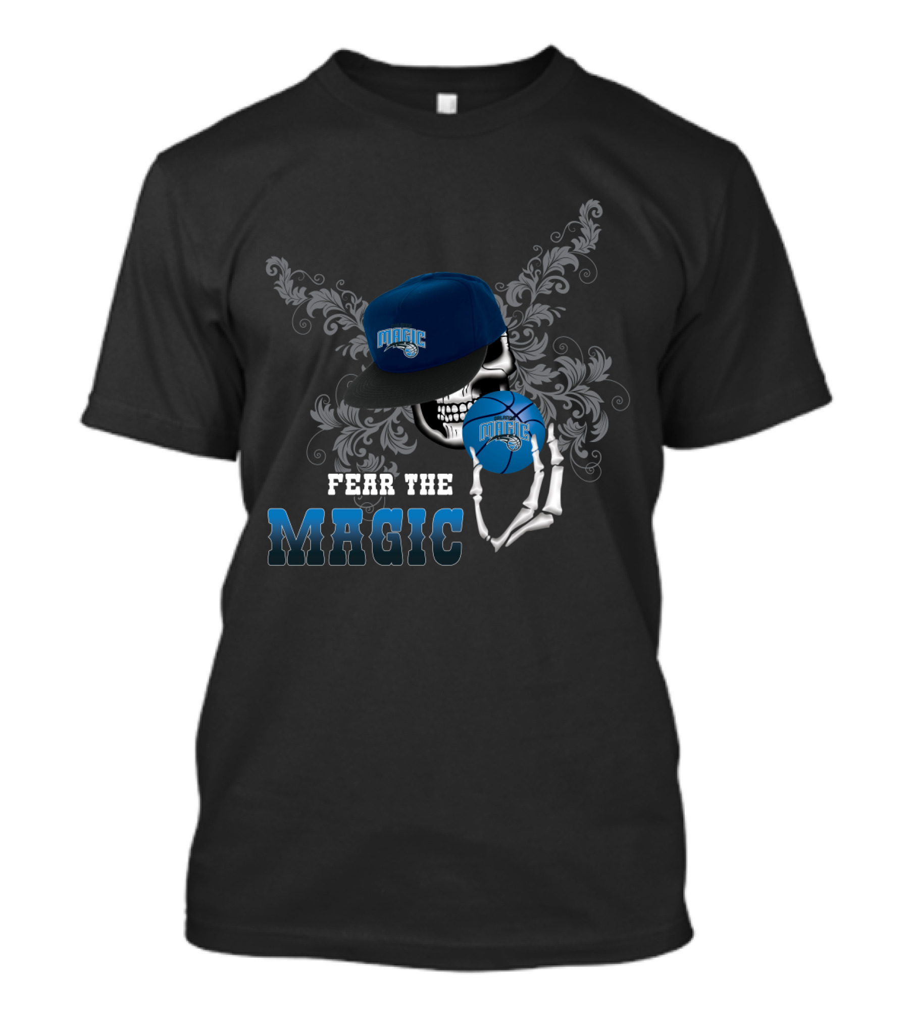 Fear The Magic Fans Orlando Basketball Skull T-Shirt