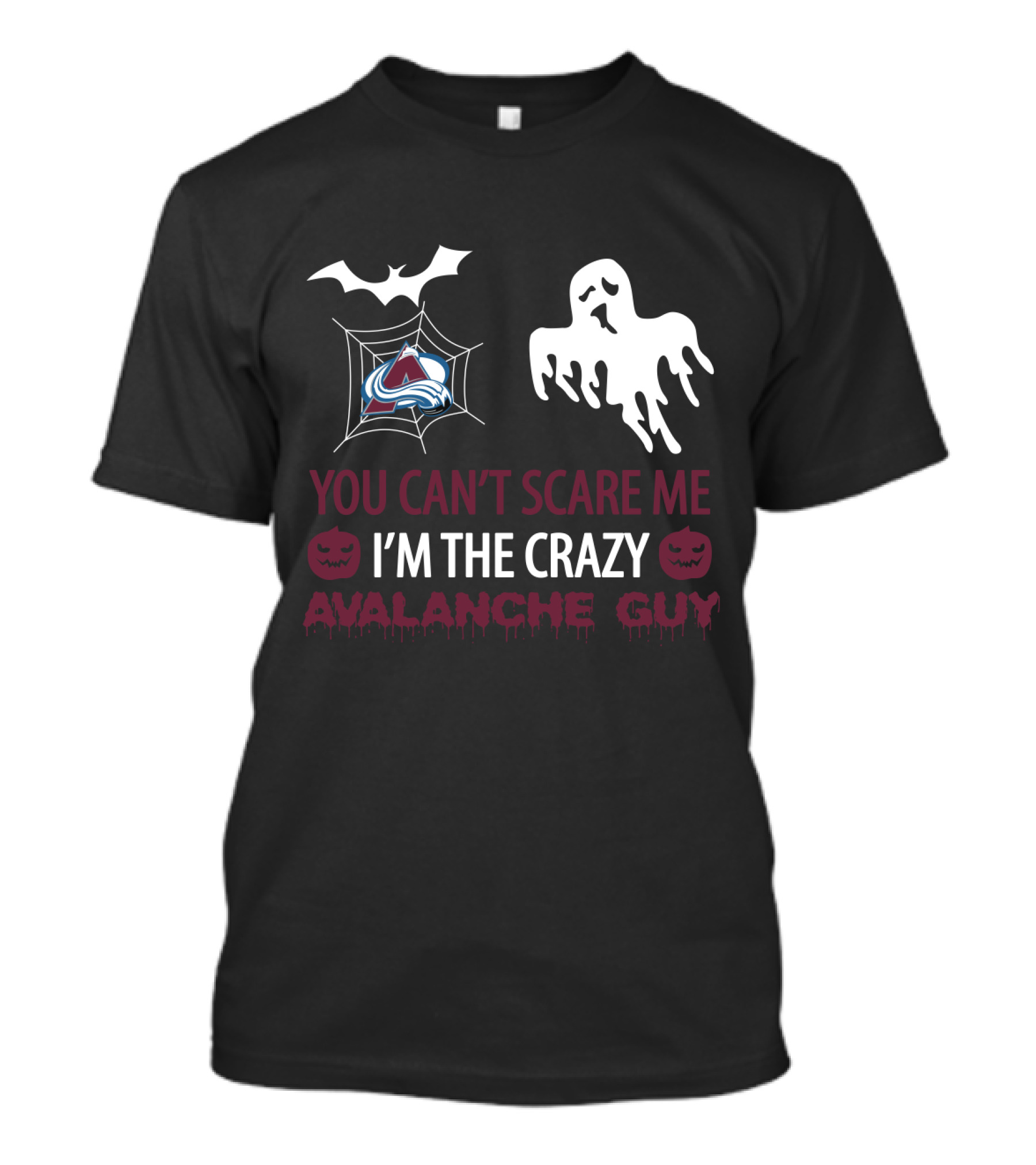 You Can't Scare Me I'm The Crazy Avalanche Guy Halloween Shirt With Ghost And Spider Web T-Shirt