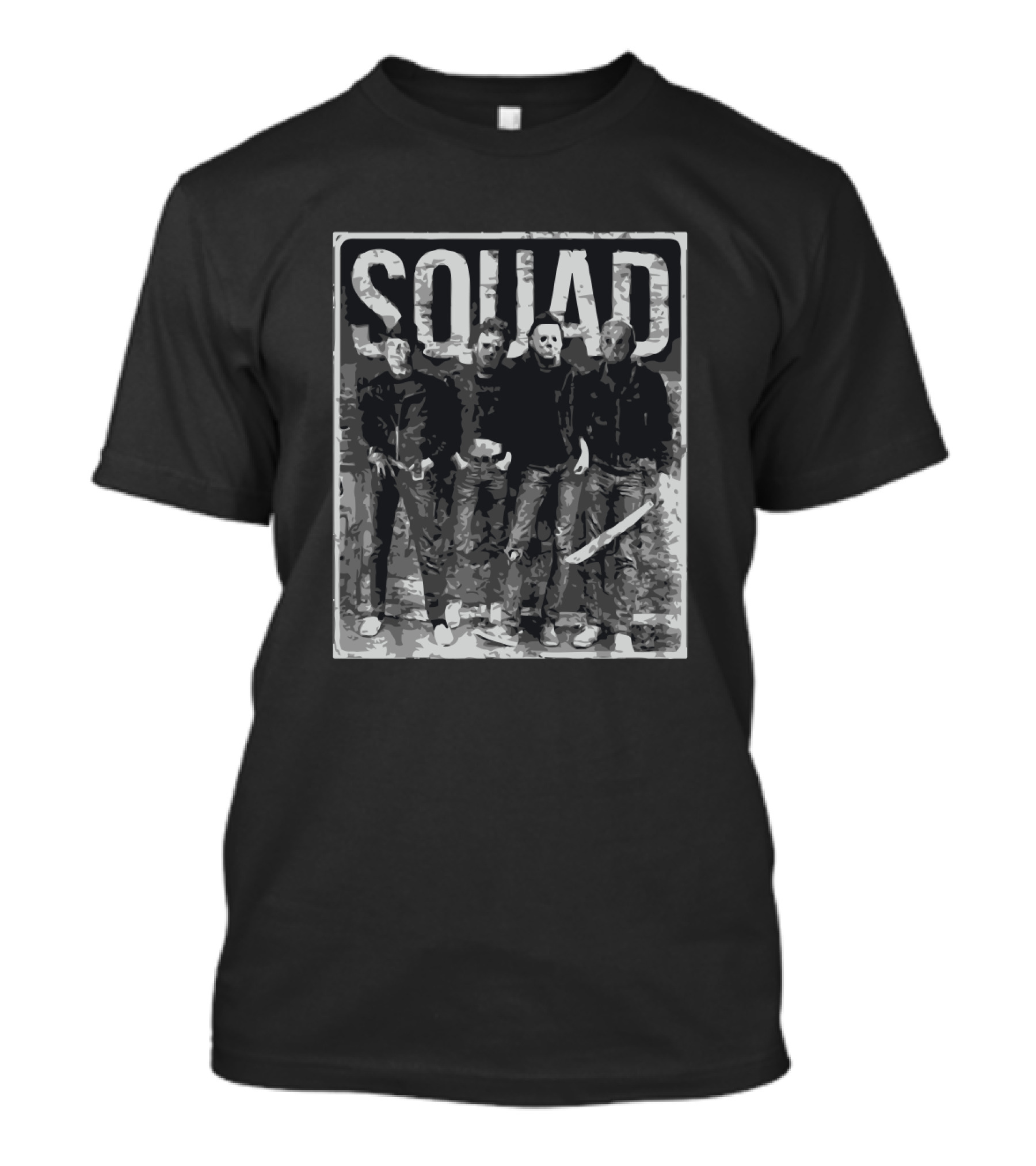 Squad Halloween Horror Masks And Weapons T-Shirt