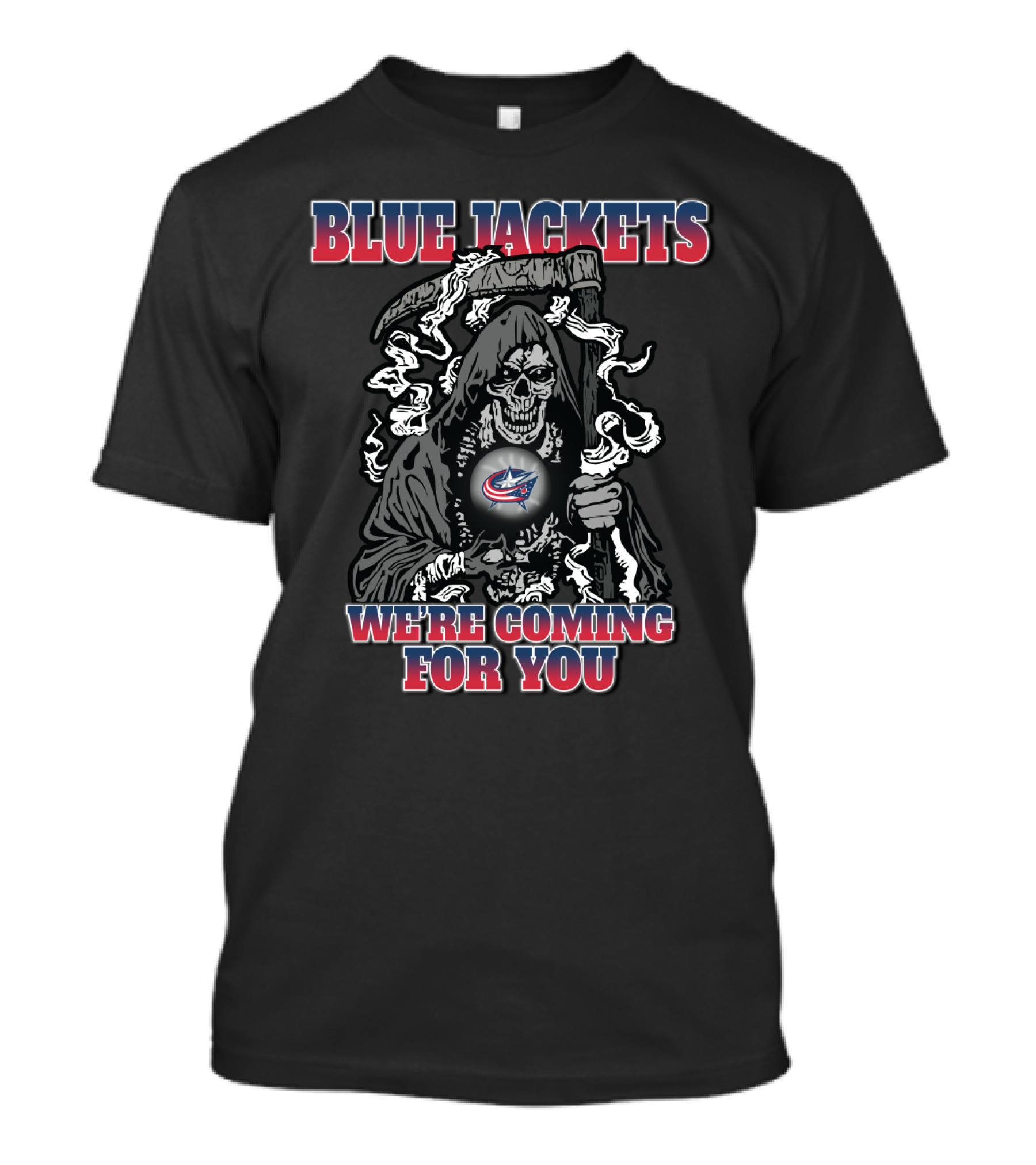 Blue Jackets Grim Reaper We're Coming For You T-Shirt