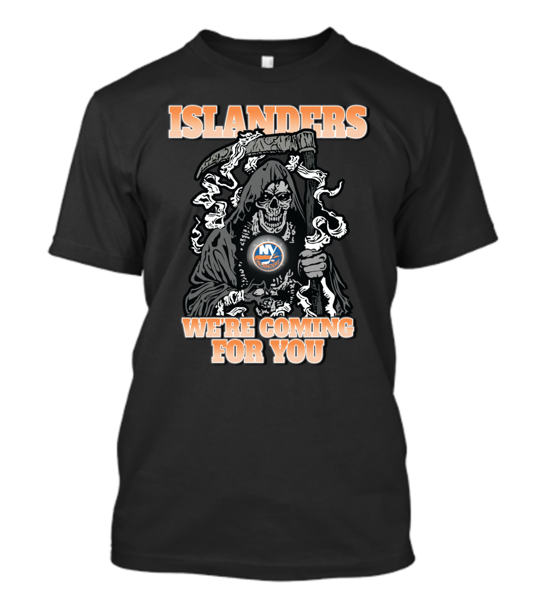 Islanders We're Coming For You Grim Reaper New York Hockey Fans T-Shirt