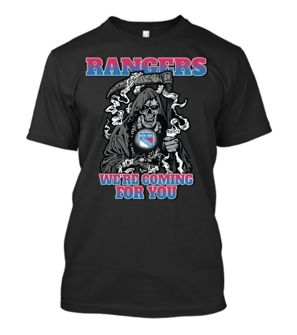 Rangers Grim Reaper We're Coming For You New York Rangers Fans Iconic T-Shirt