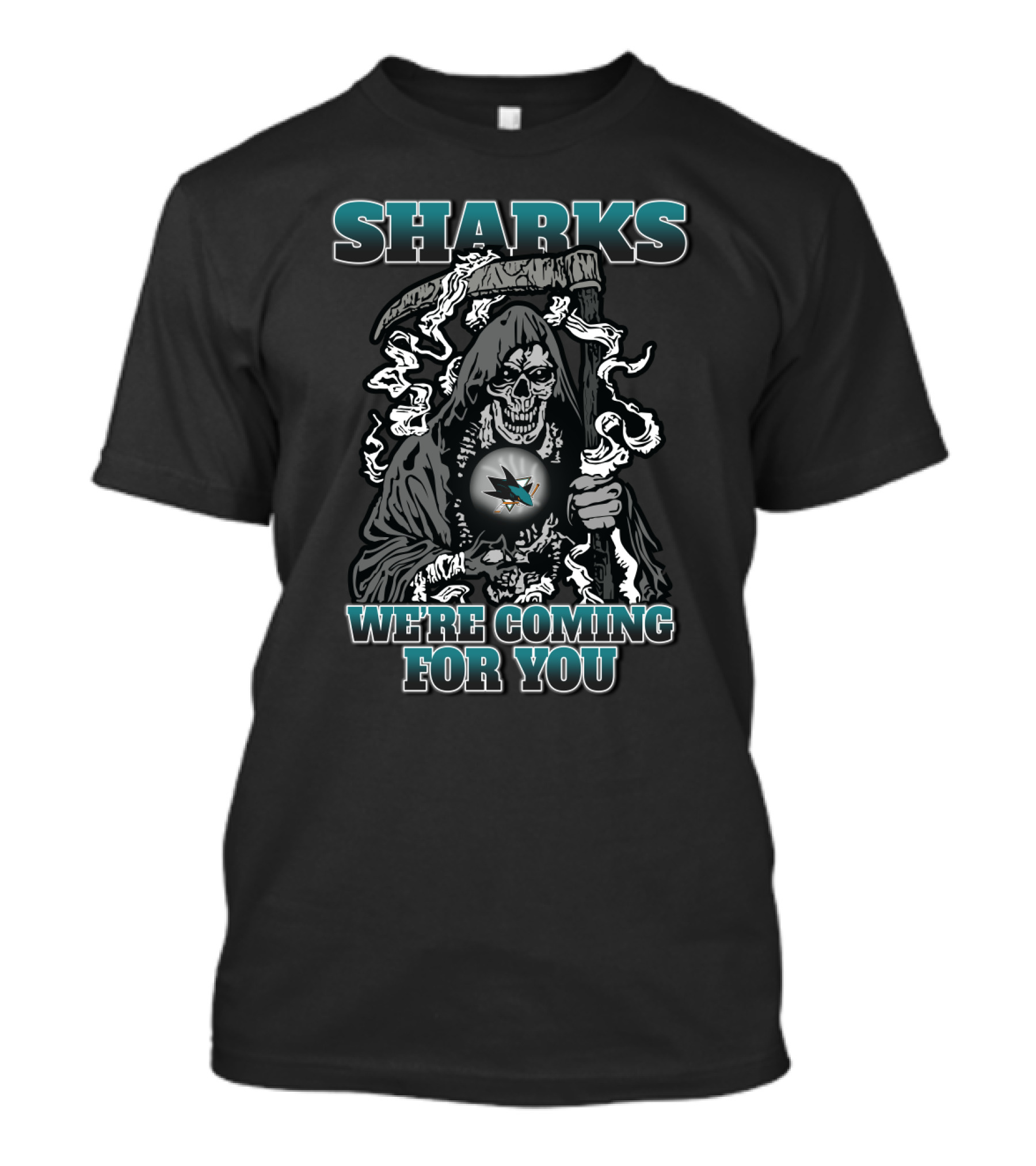 Sharks We're Coming For You San Jose Grim Reaper T-Shirt