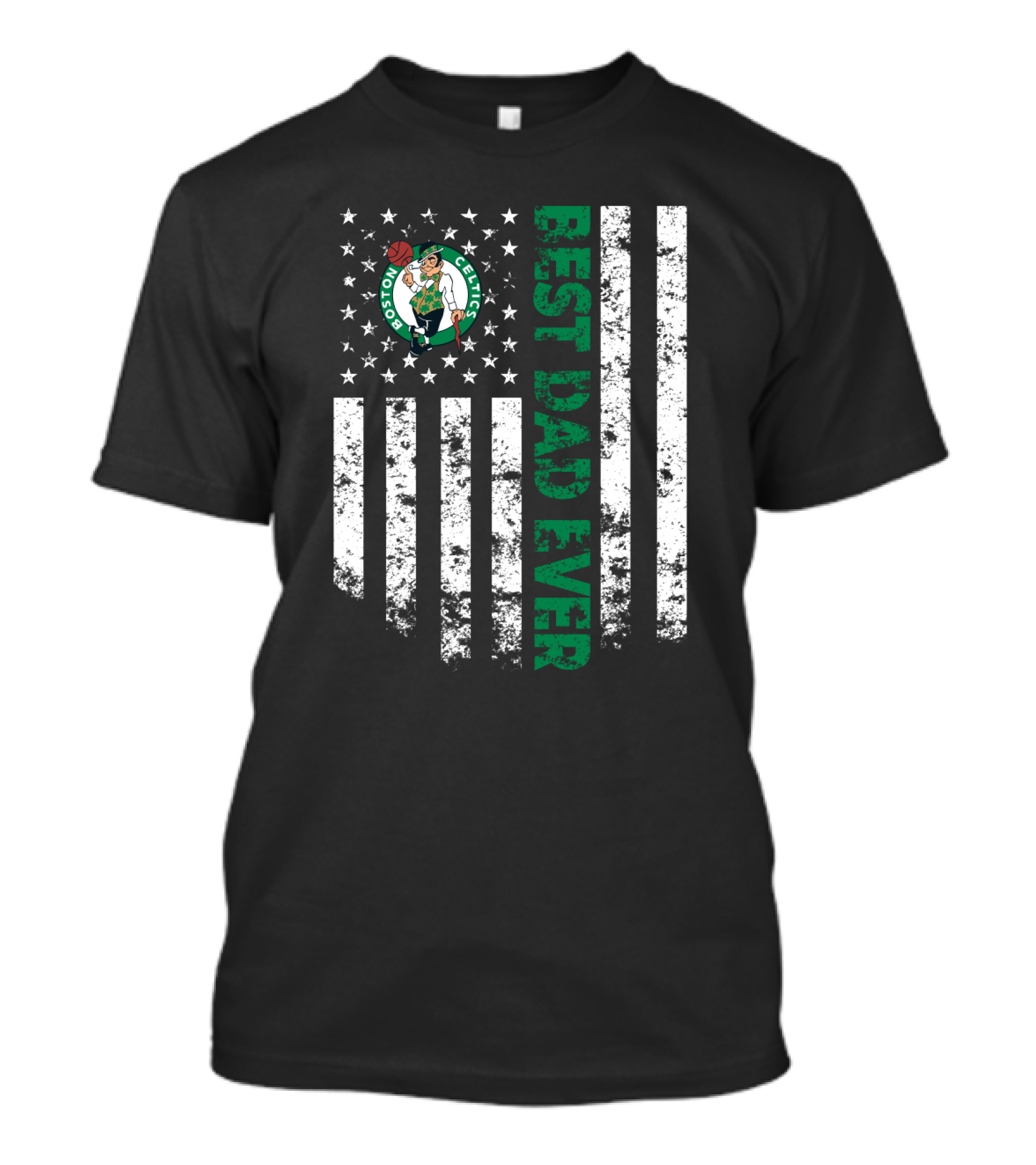 Boston Celtics Best Dad Ever American Flag T-Shirt