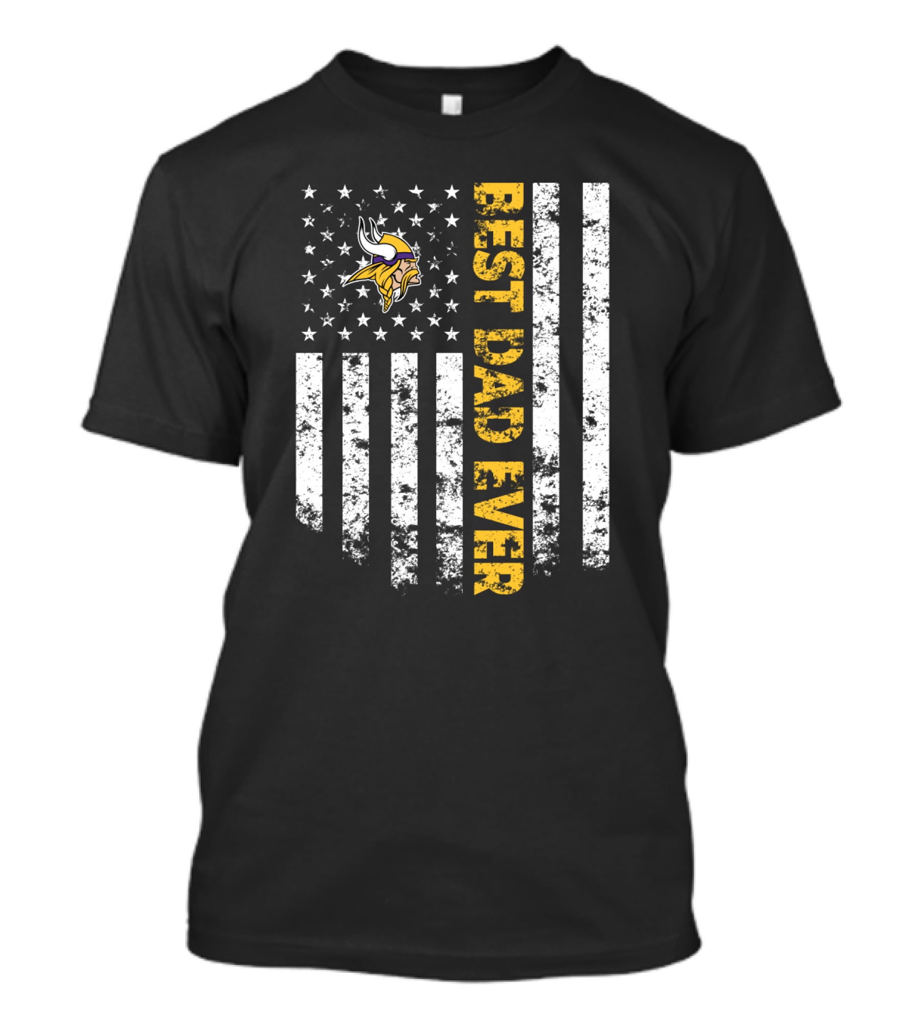 Best Minnesota Vikings Dad Ever Usa Flag T-Shirt