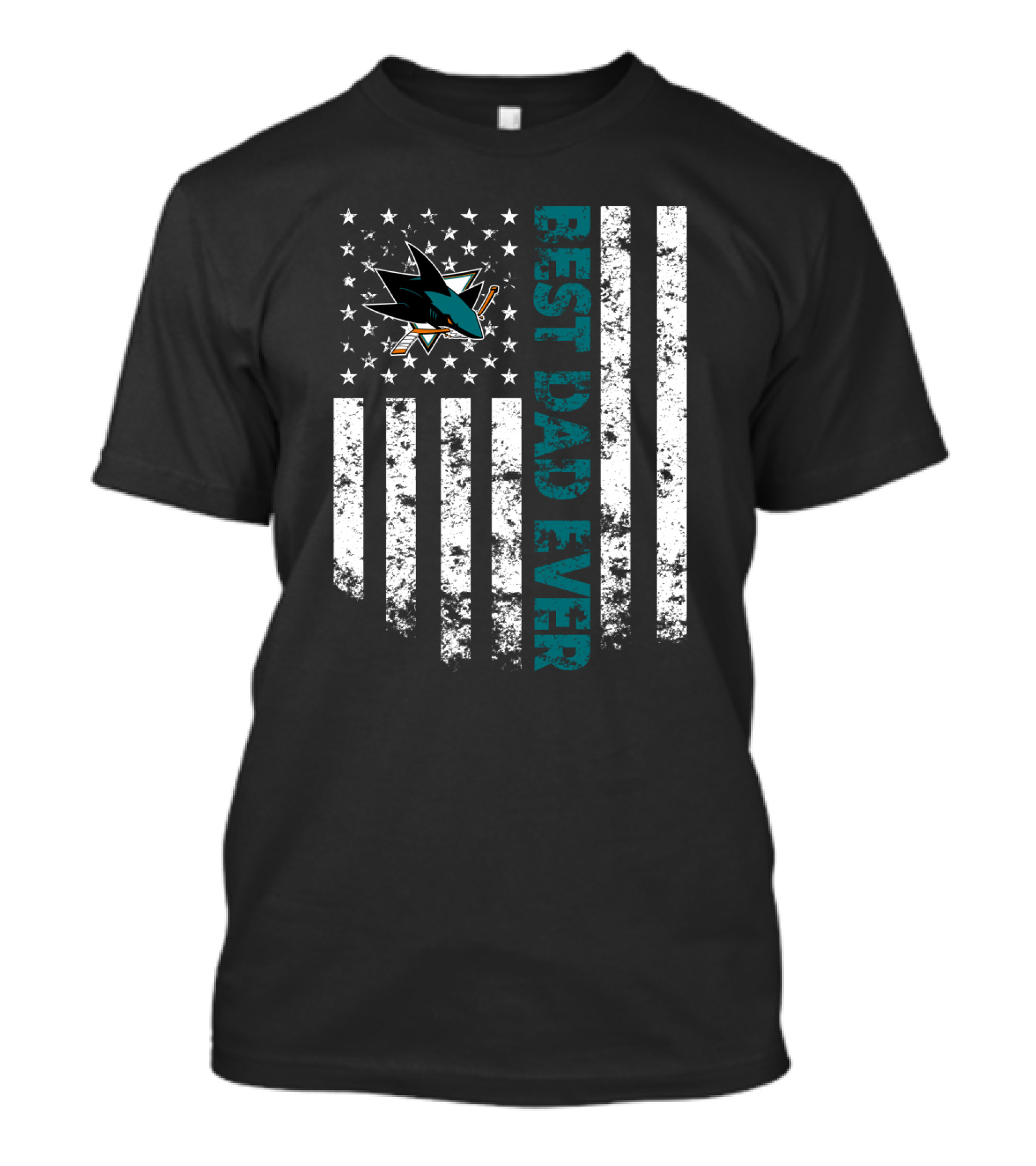 Best Dad Ever San Jose Sharks American Flag T-Shirt