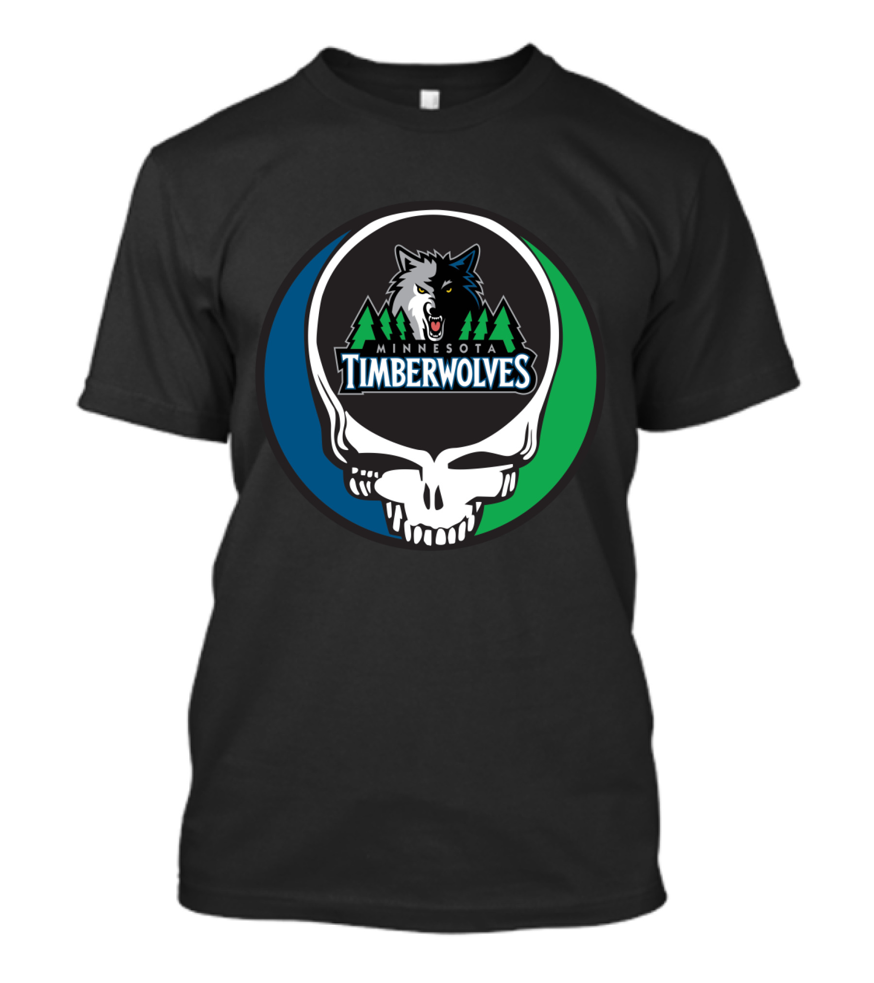 Grateful Dead Minnesota Timberwolves Basketball Fan Skull T-Shirt