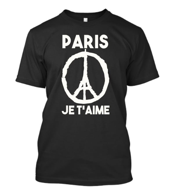 Paris Je T'aime Peace Symbol Eiffel Tower Integration T-Shirt