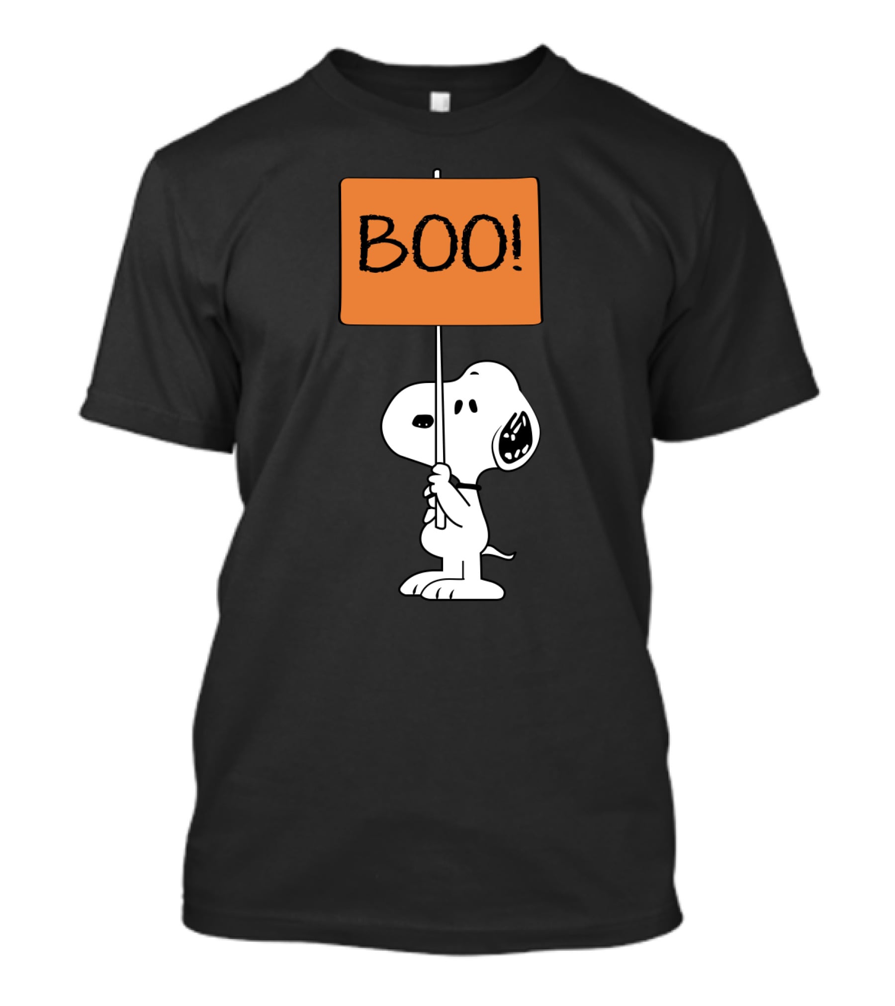 Peanuts Halloween Snoopy Holding Boo Sign T-Shirt