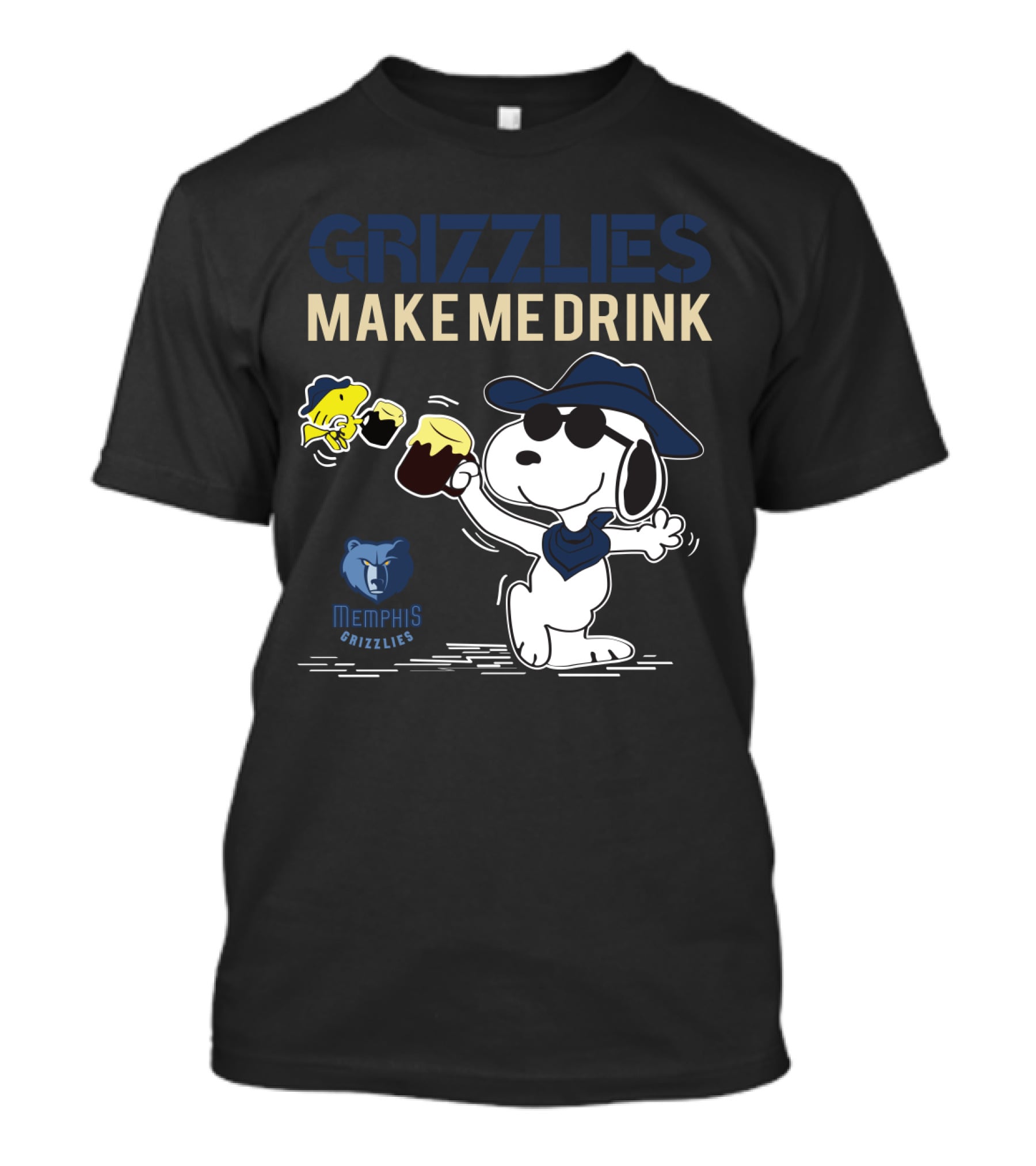 Grizzlies Make Me Drink Snoopy For Memphis Grizzlies Fans T-Shirt