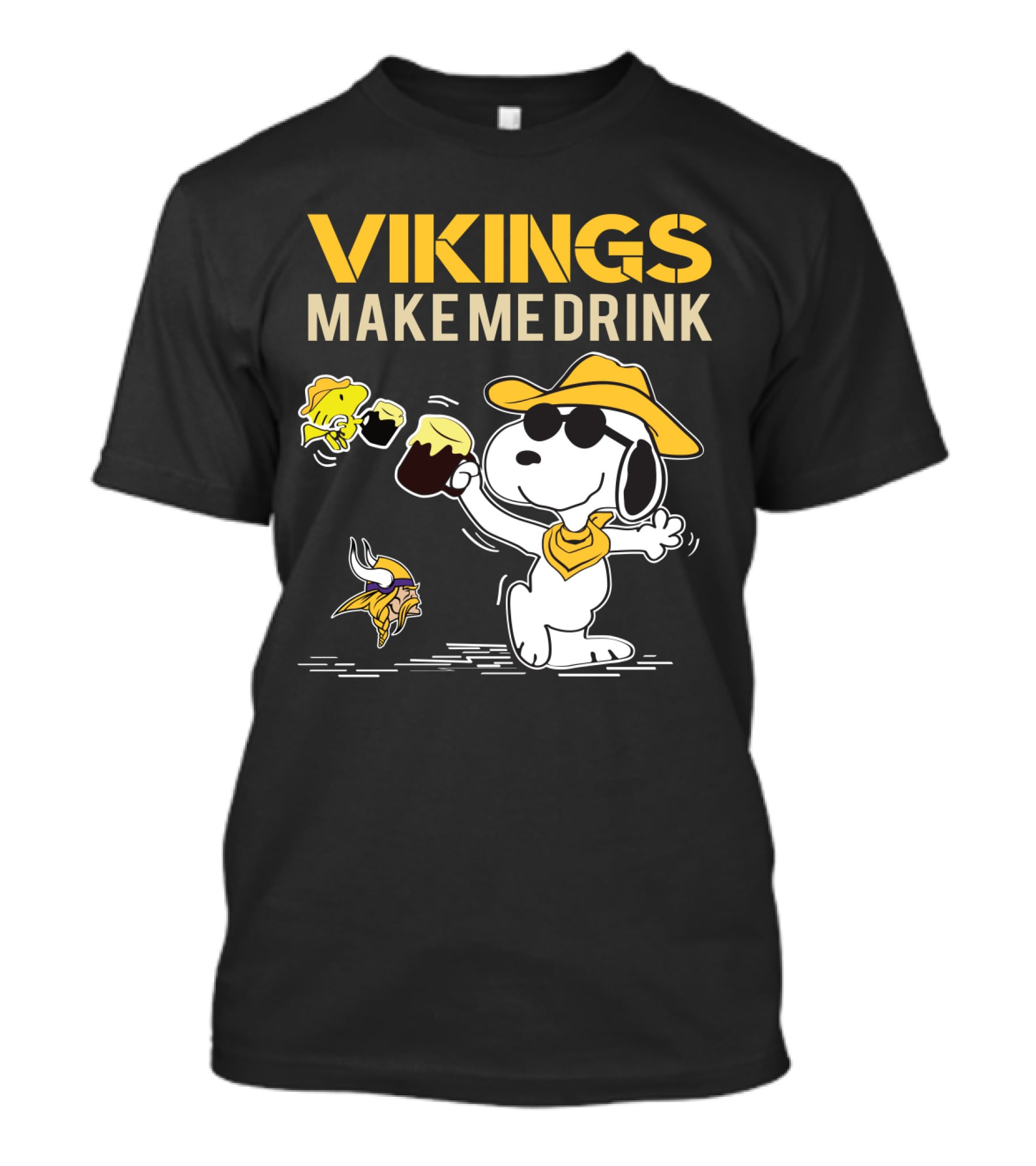 Snoopy Vikings Make Me Drink Minnesota Fans T-Shirt