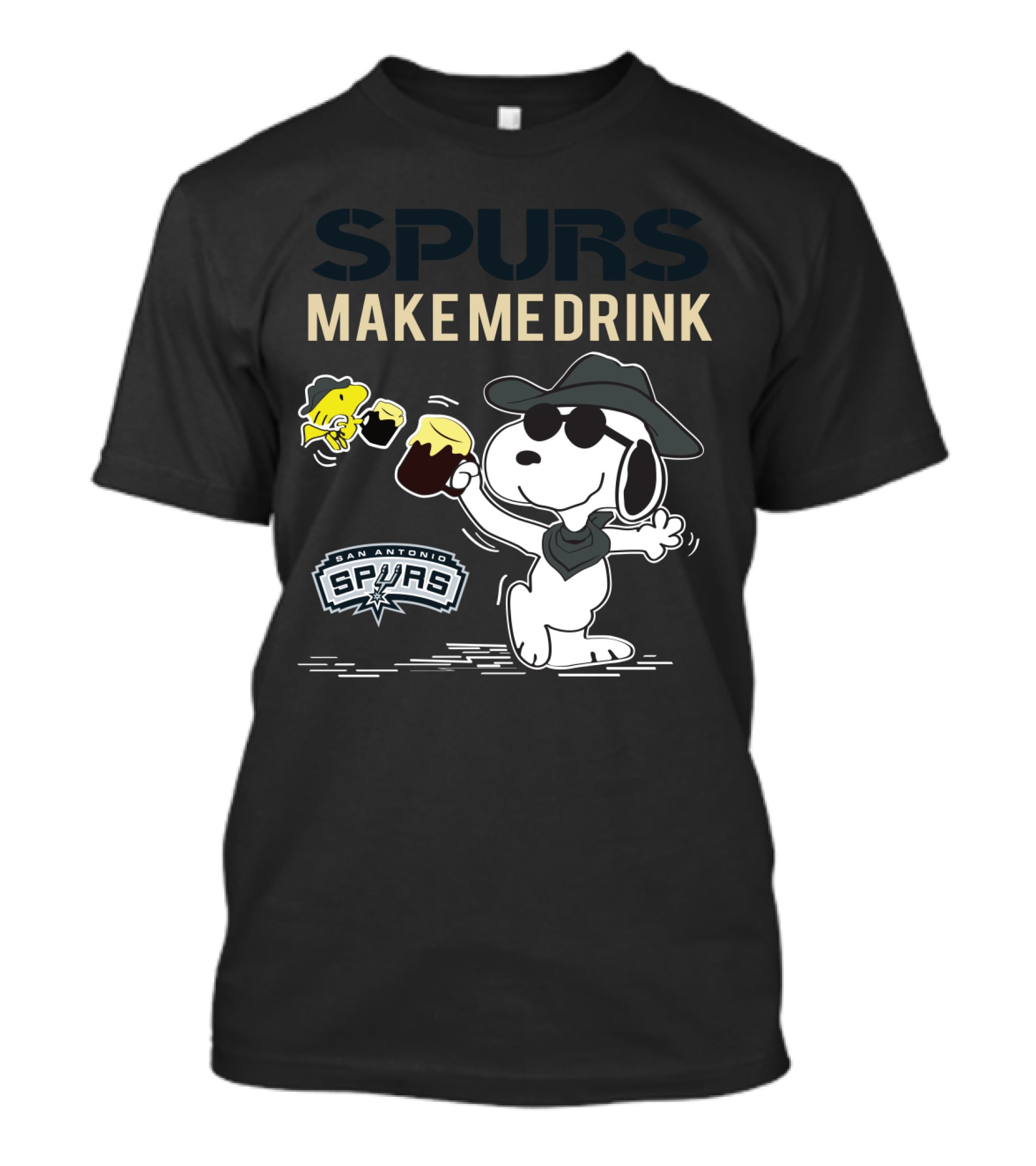Spurs Make Me Drink San Antonio Snoopy Fans T-Shirt