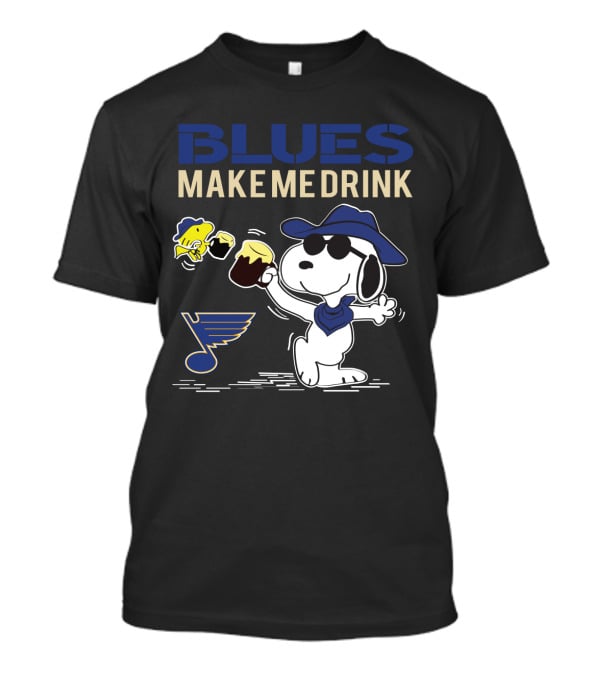 Snoopy Blues Make Me Drink St. Louis Fans Sports T-Shirt