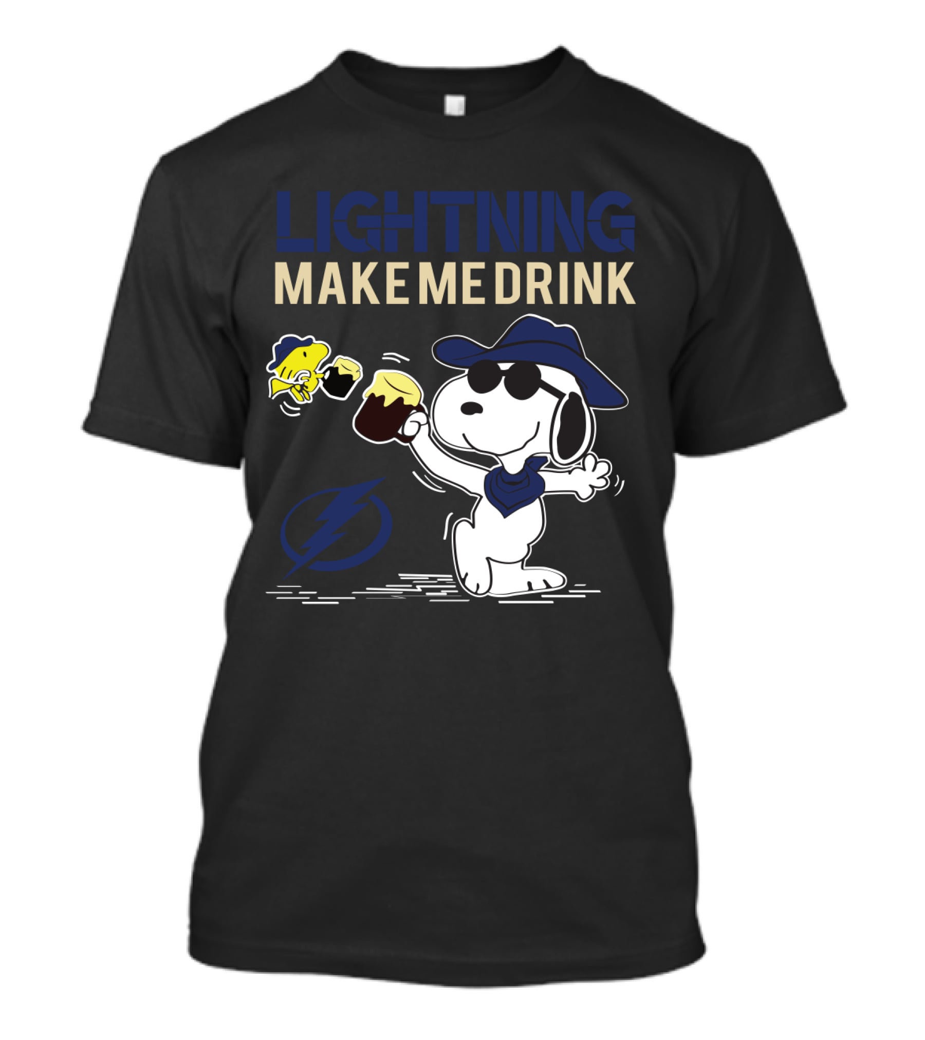 Snoopy Lightning Make Me Drink Tampa Bay Fans T-Shirt