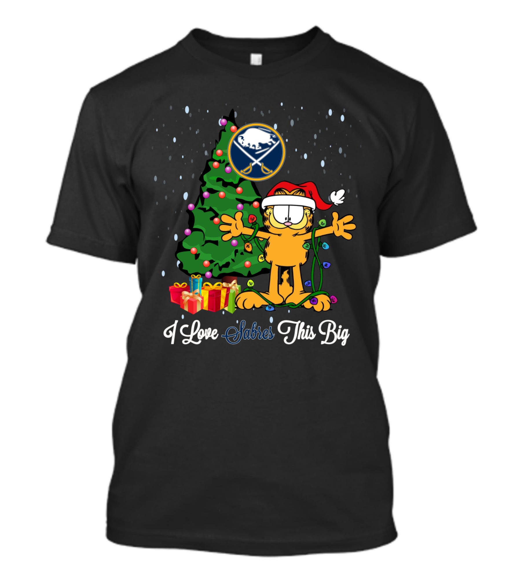 Buffalo Sabres Christmas Garfield I Love Sabres This Big T-Shirt