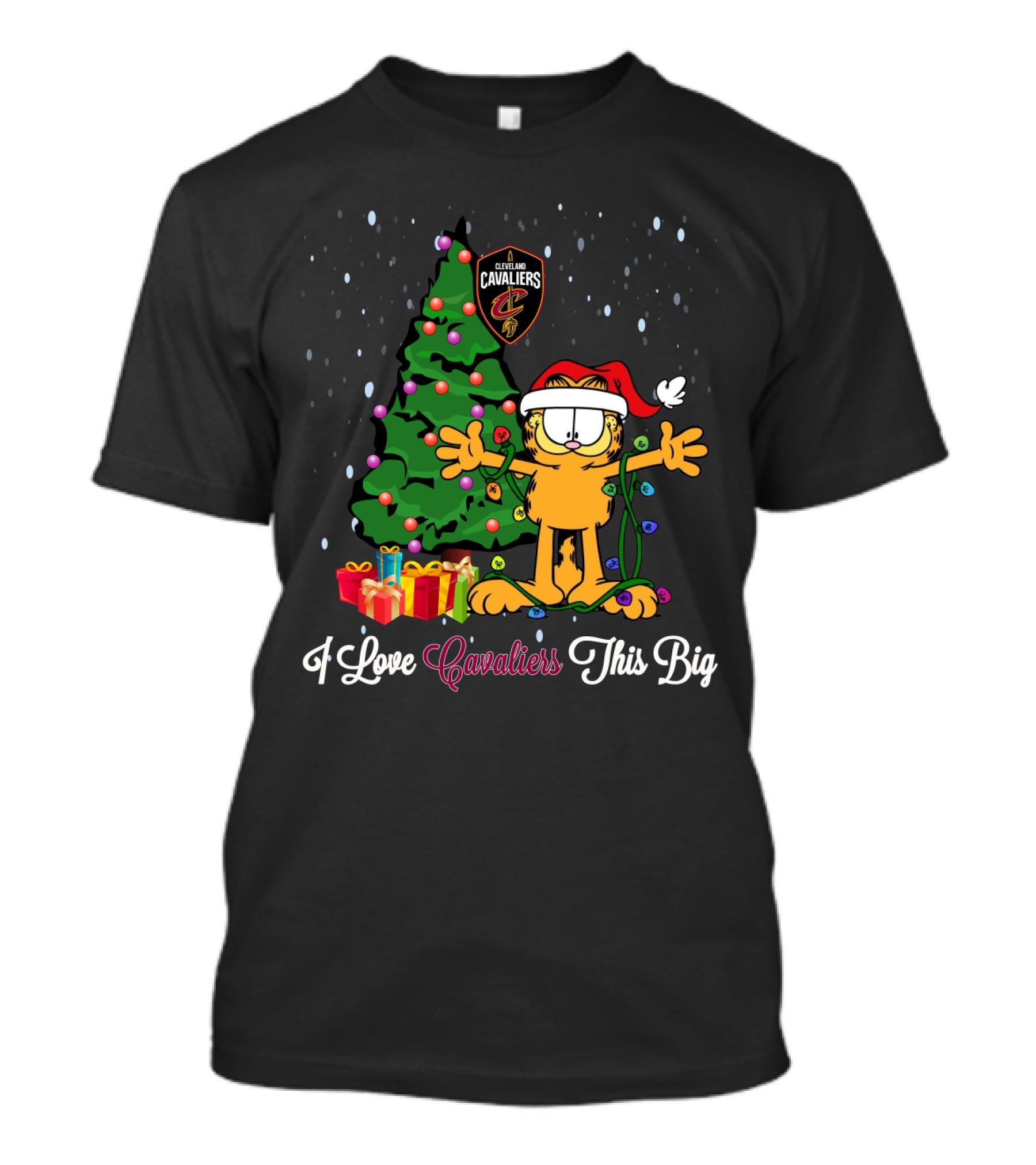 Cleveland Cavaliers Garfield Christmas I Love Cavaliers This Big T-Shirt