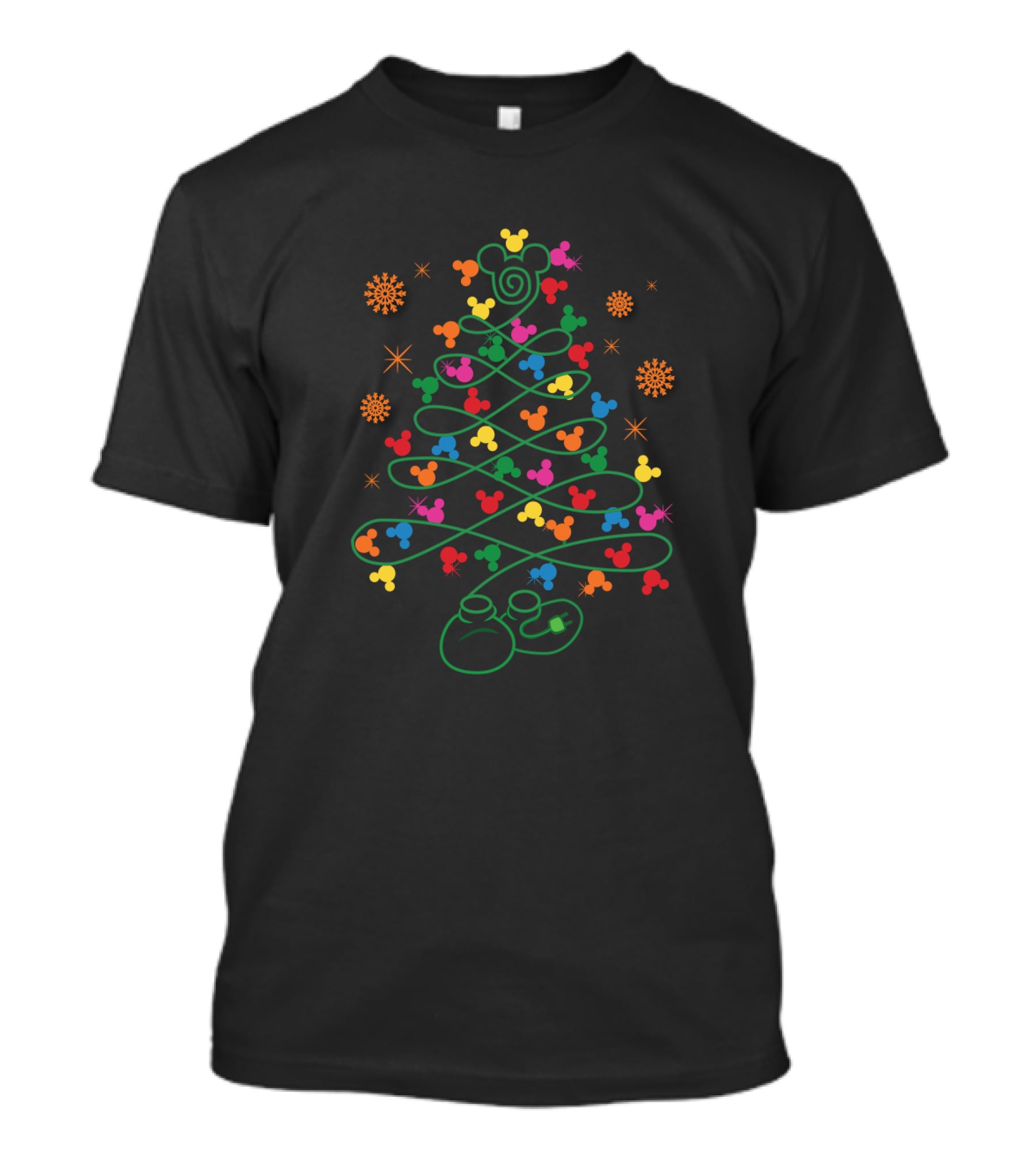 Mickey Mouse Holiday Tree With Colorful Lights T-Shirt