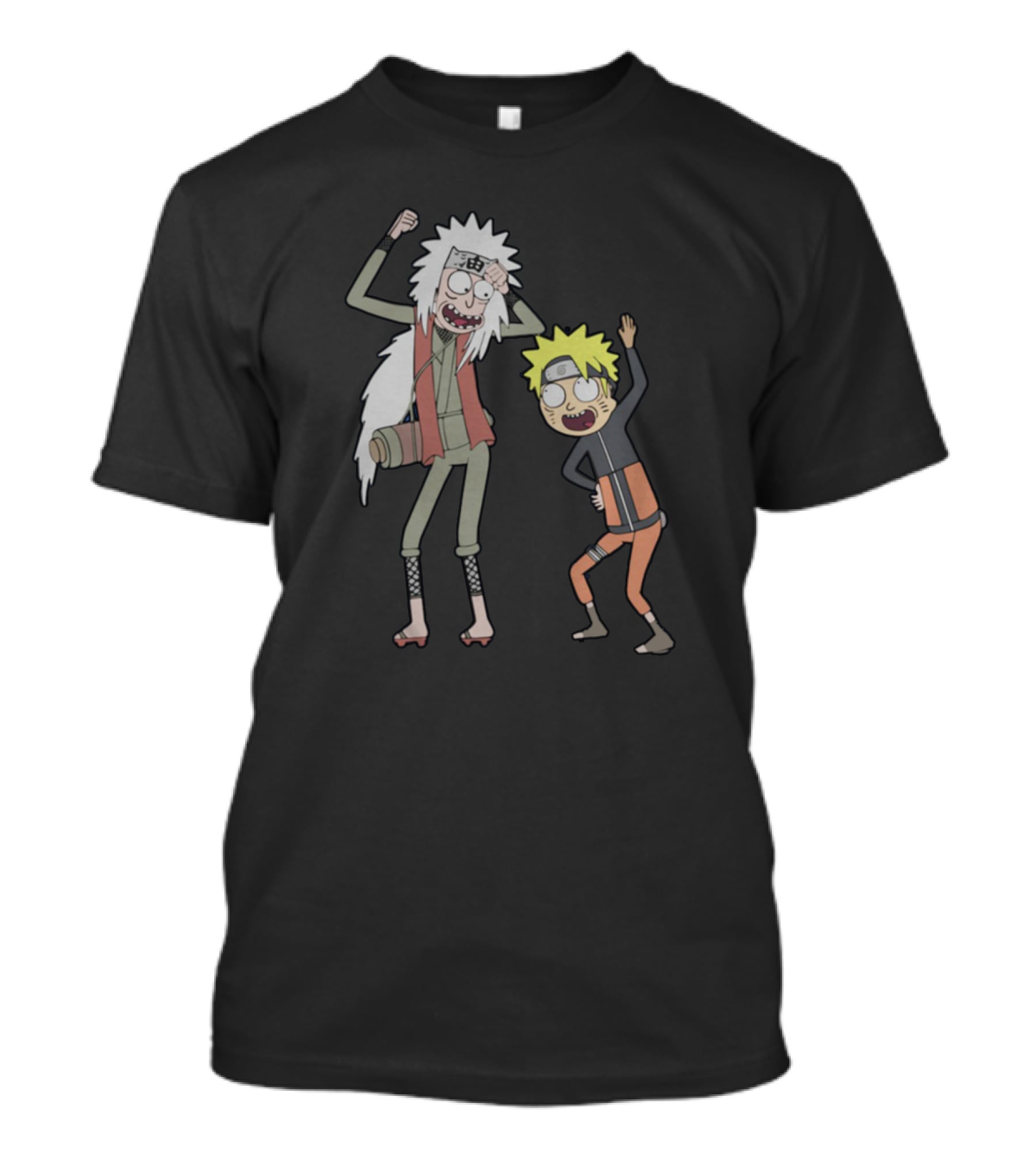 Rick And Morty Naruto And Jiraiya Crossover Cartoon Characters T-Shirt