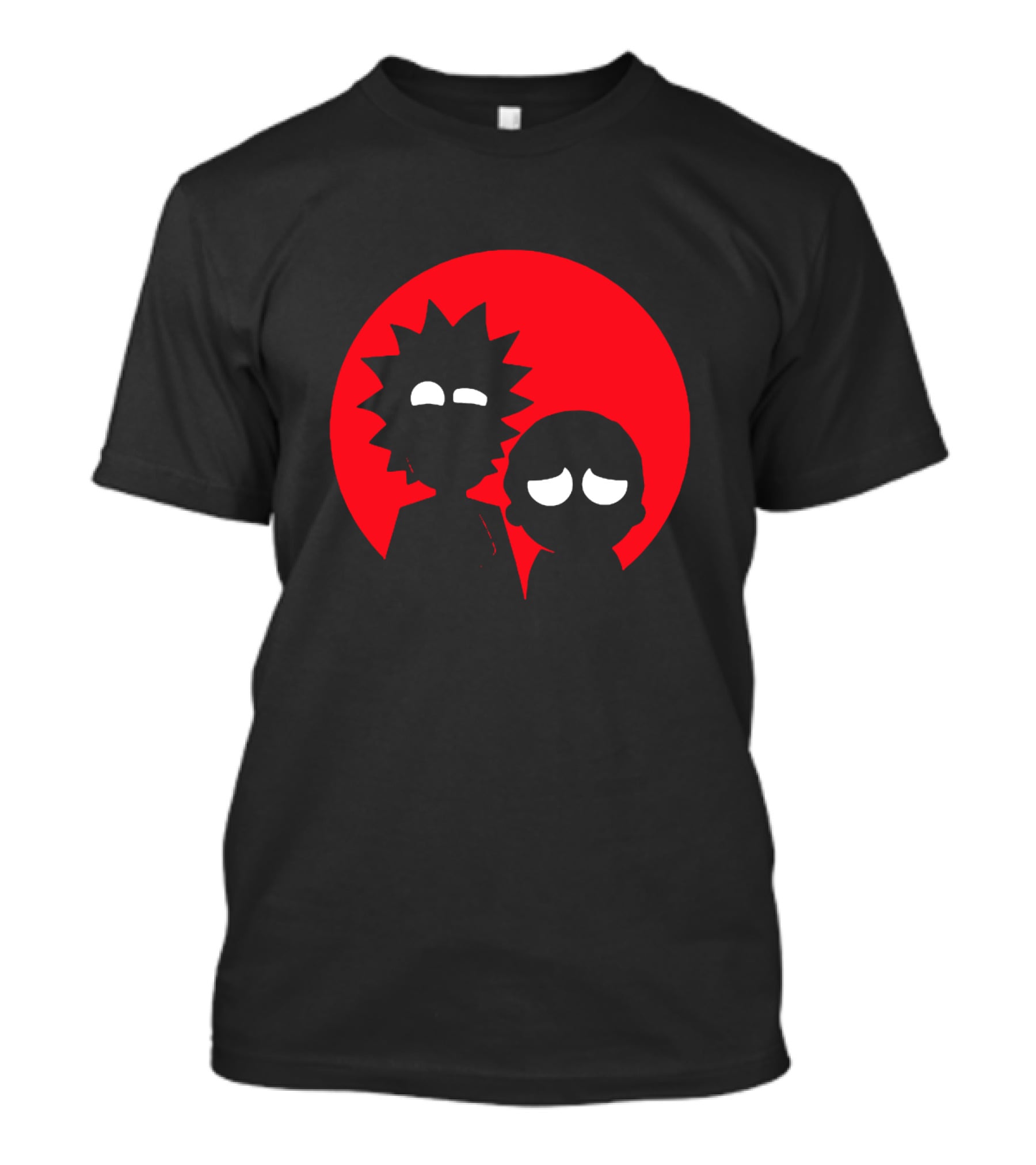 Rick And Morty Silhouette Red Sun Circle T-Shirt