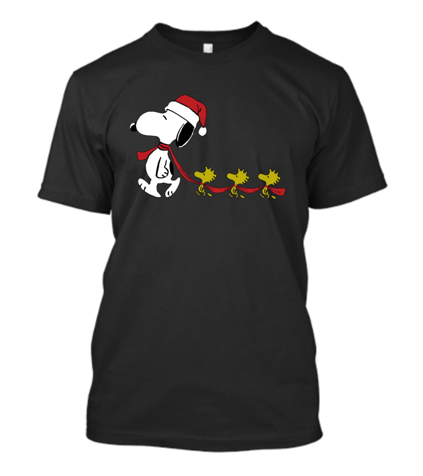 Snoopy Santa Hat Woodstock Parade Peanuts Christmas Holiday T-Shirt