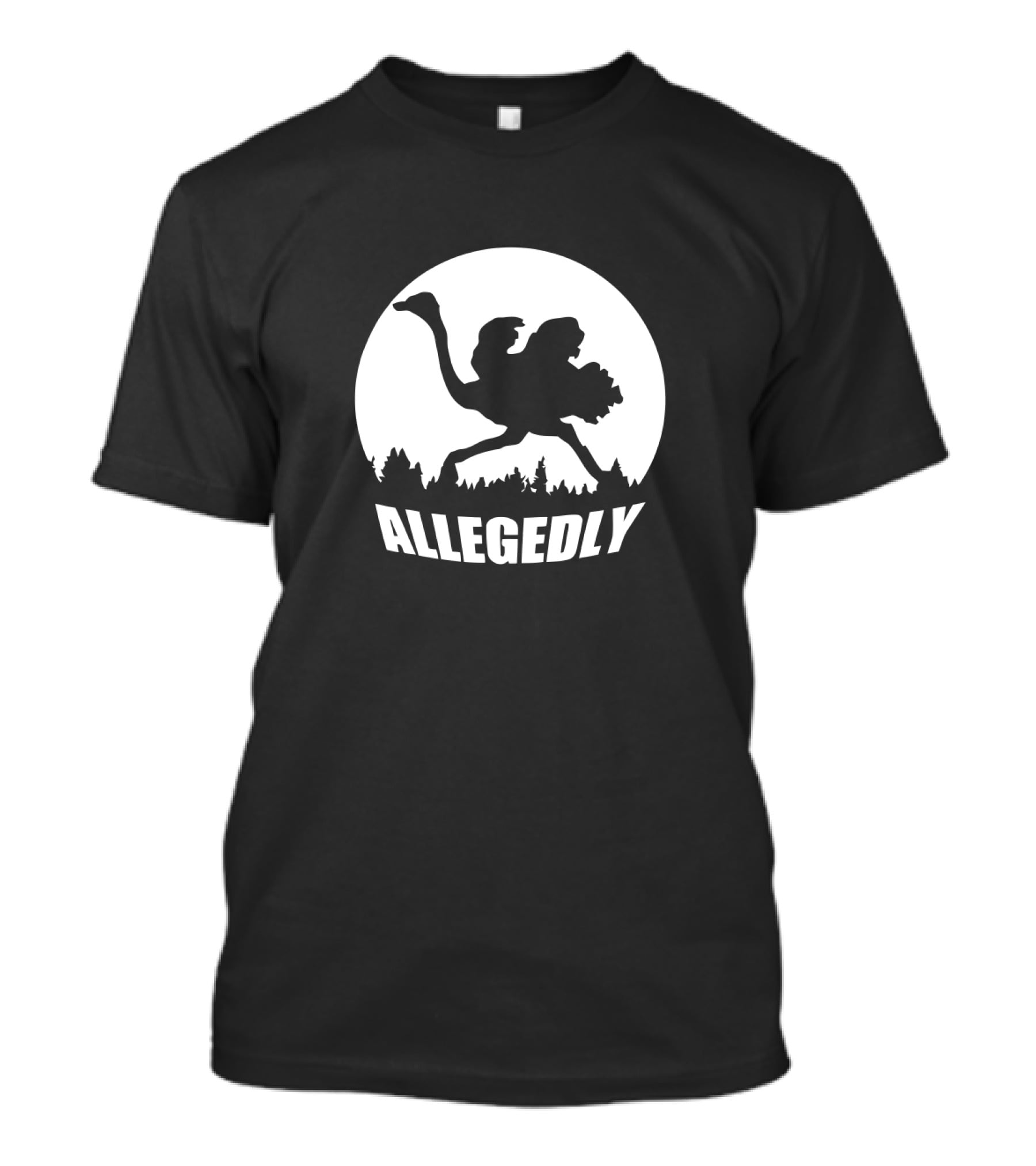 Allegedly Vintage Ostrich Bigfoot Silhouette Forest Moon T-Shirt