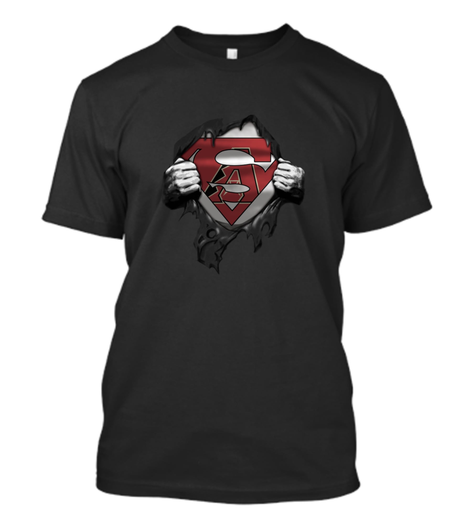 Arizona Diamondbacks Superman Logo Fan Fusion With Iconic Chest Reveal T-Shirt