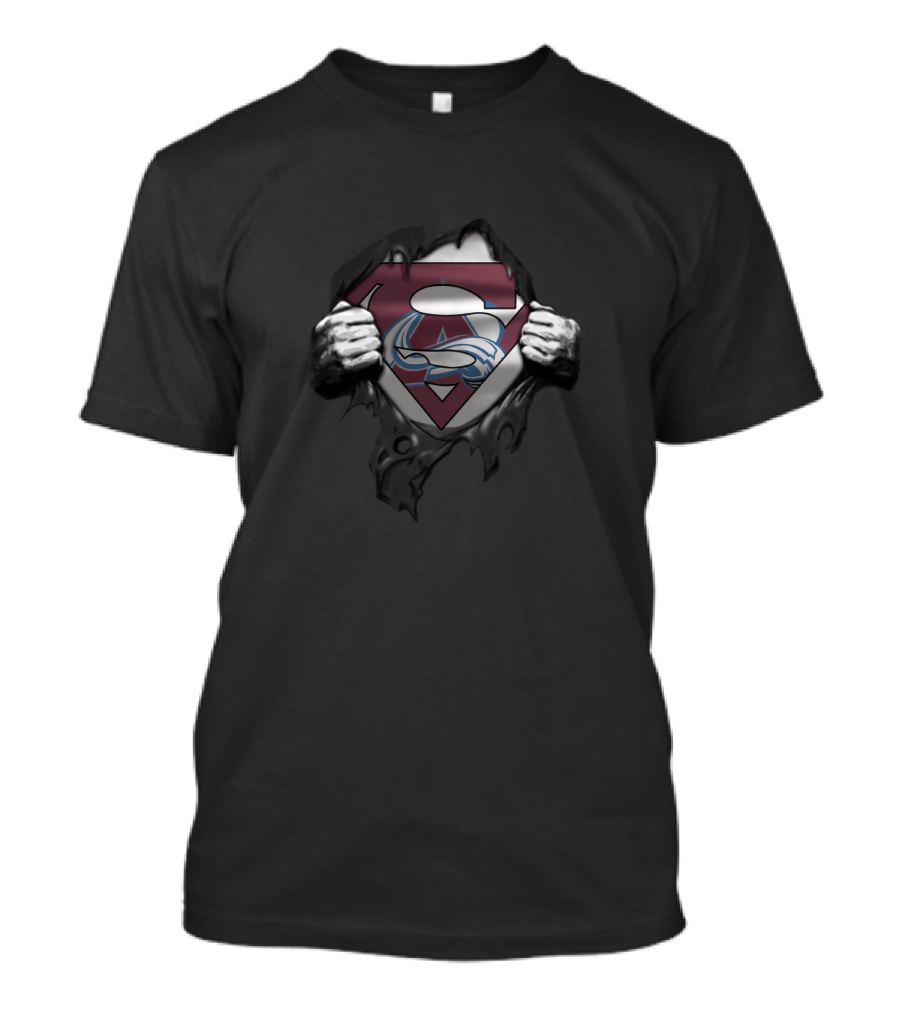 Superman Logo With Colorado Avalanche Symbol Fusion For Fans T-Shirt