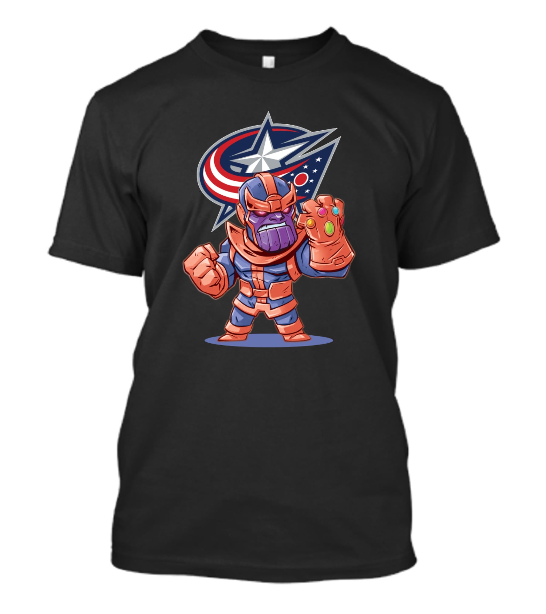 Columbus Blue Jackets Fans Meet Thanos Crossover T-Shirt