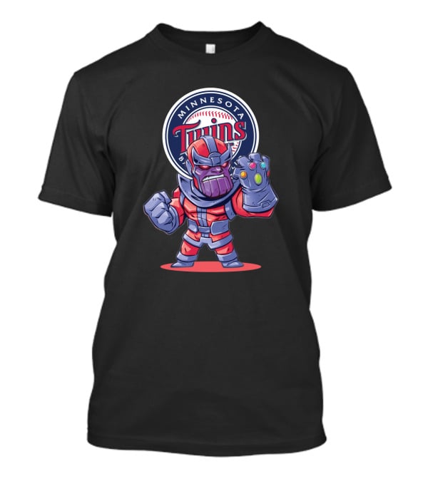 Minnesota Twins Baseball Fans Meet Thanos In Comic Style Crossover T-Shirt