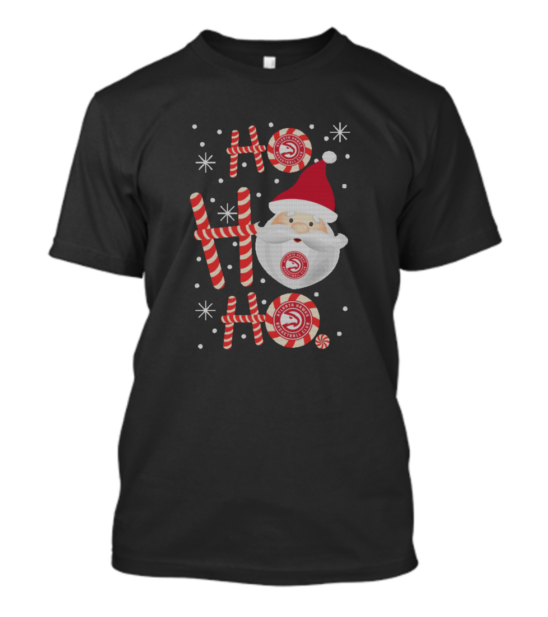Ho Ho Ho Santa Claus Atlanta Hawks Basketball Merry Xmas Fans T-Shirt
